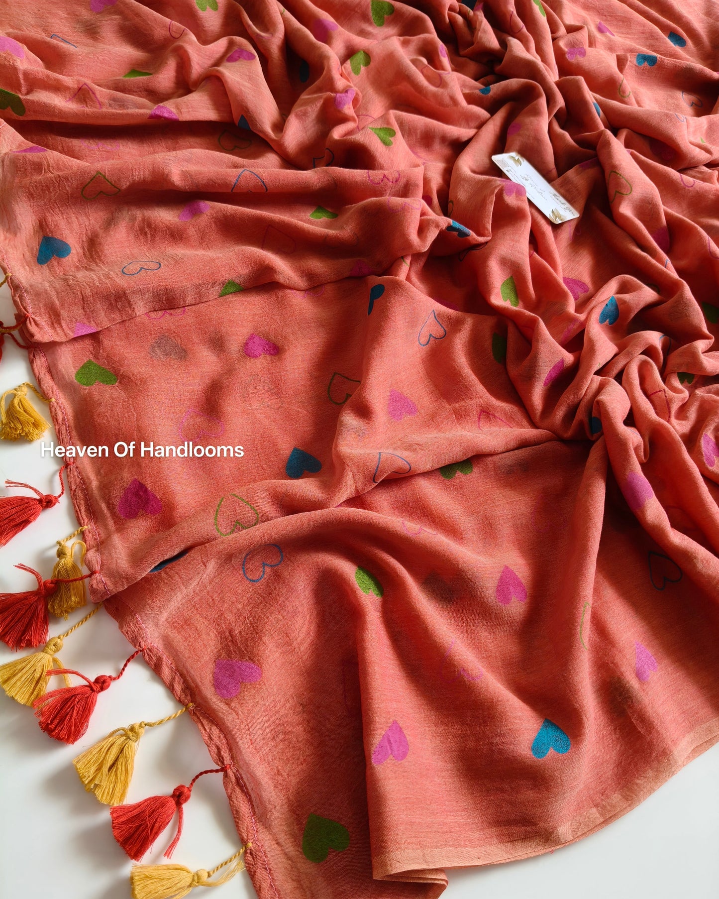 Printed Saree - Multi Heart