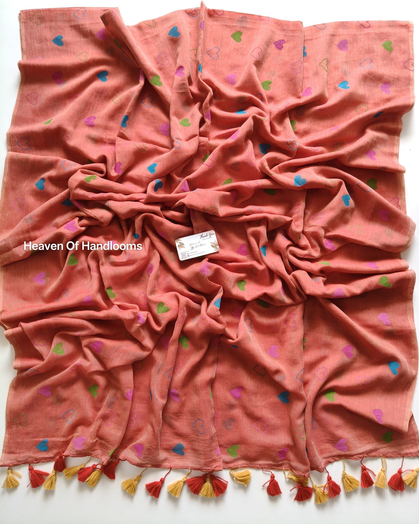 Printed Saree - Multi Heart