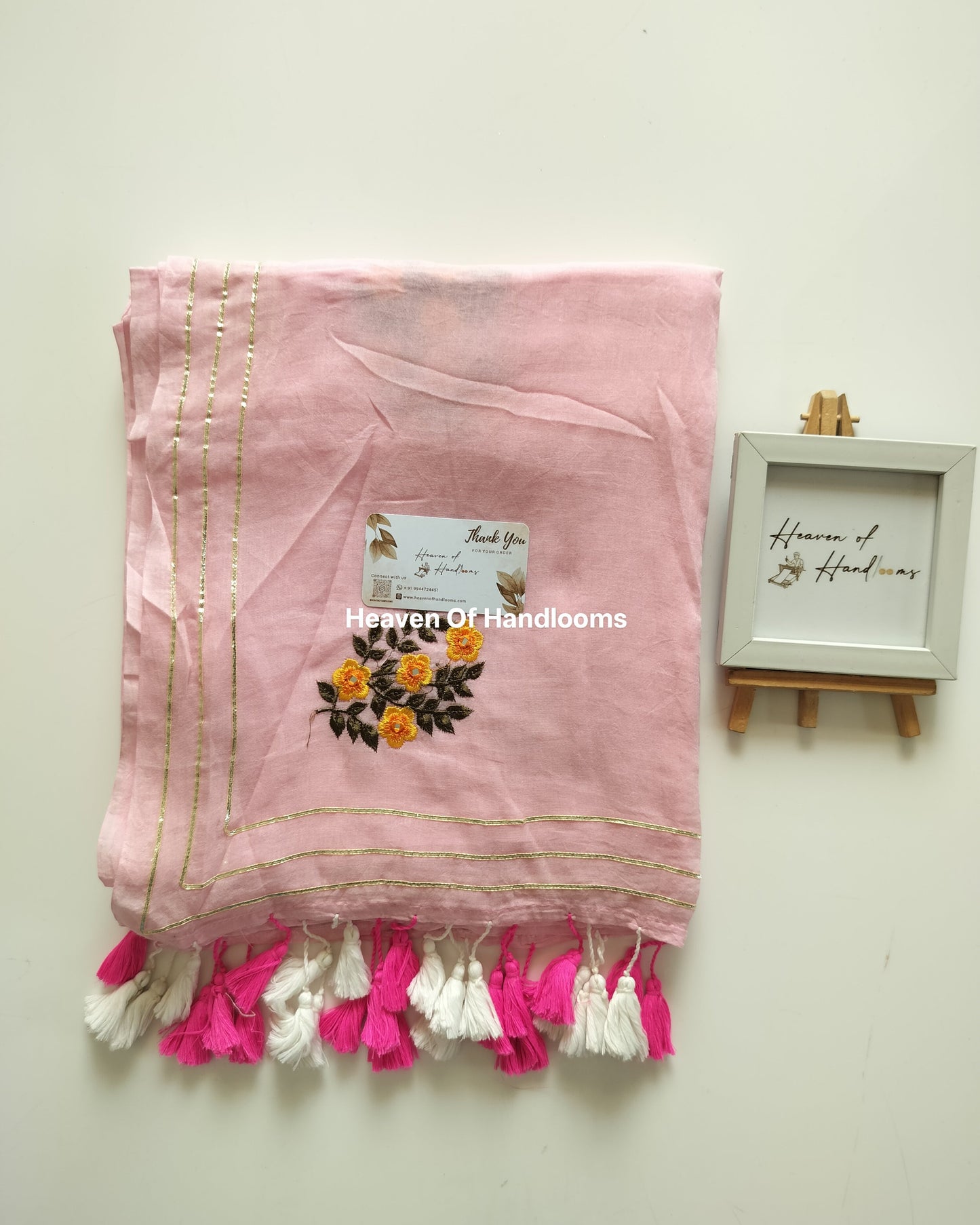 Festive Saree - Baby Pink Foral