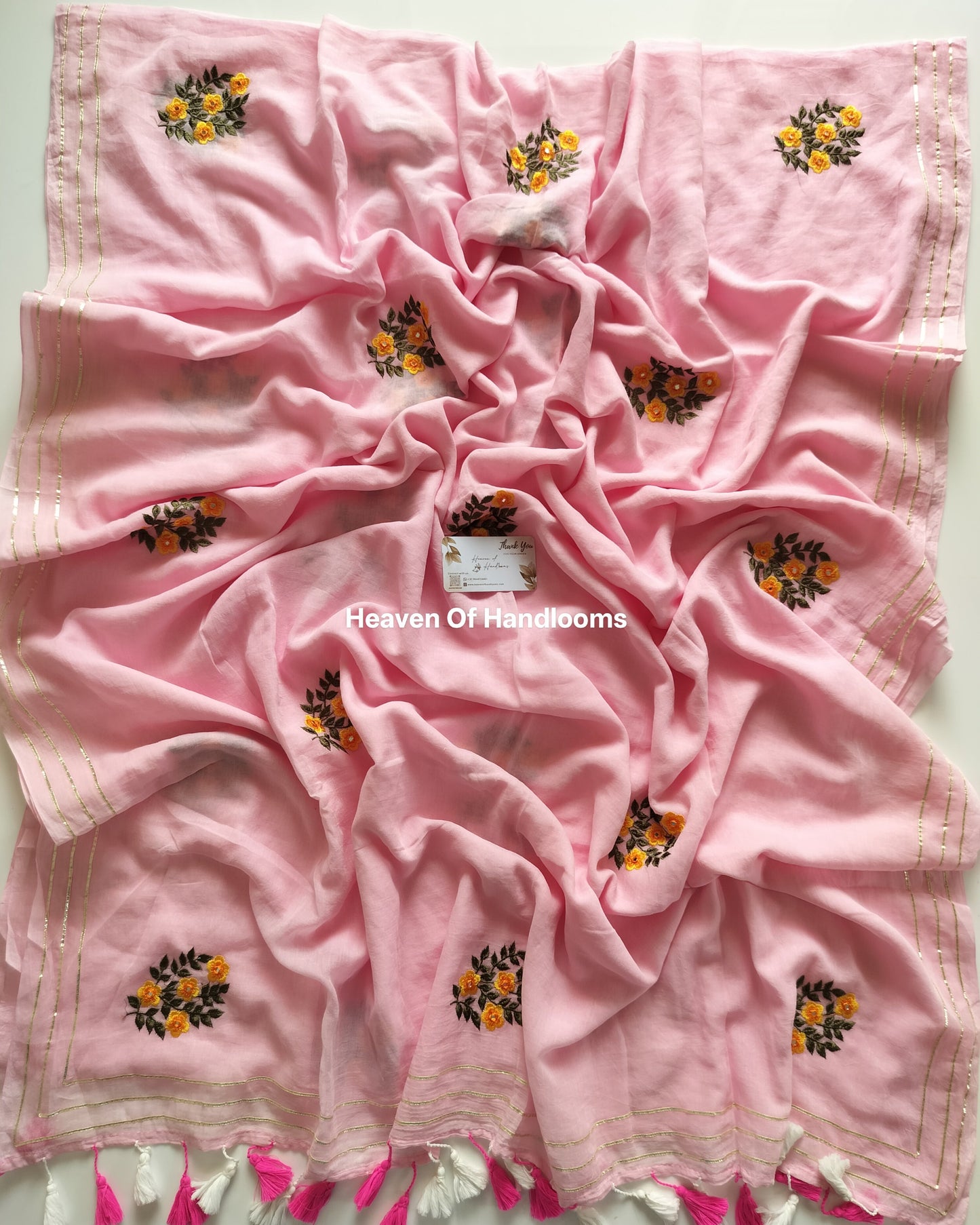 Festive Saree - Baby Pink Foral