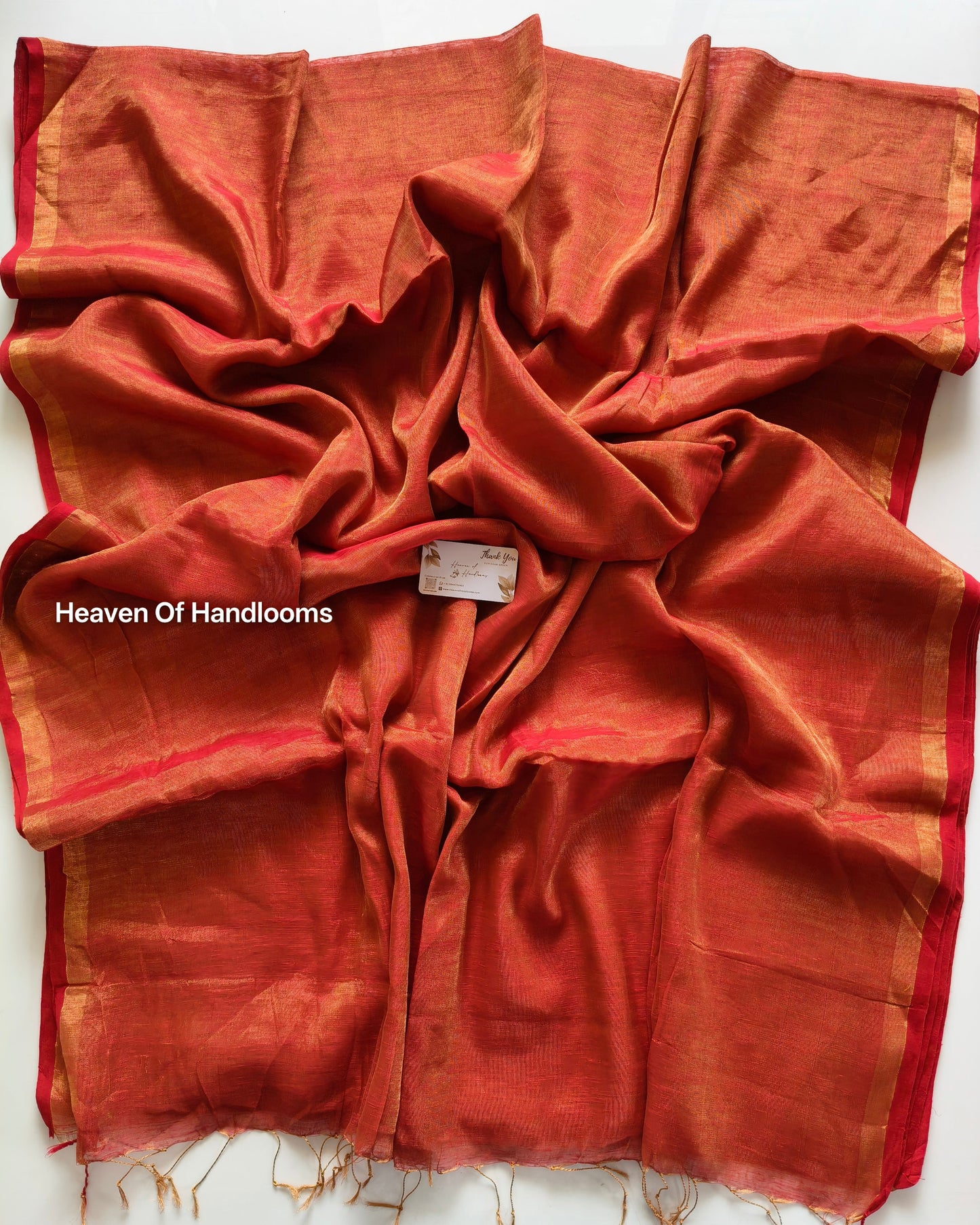 Linen by Linen - Premium Red zari
