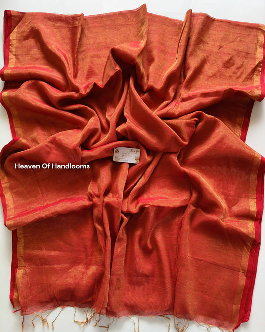 Linen by Linen - Premium Red zari