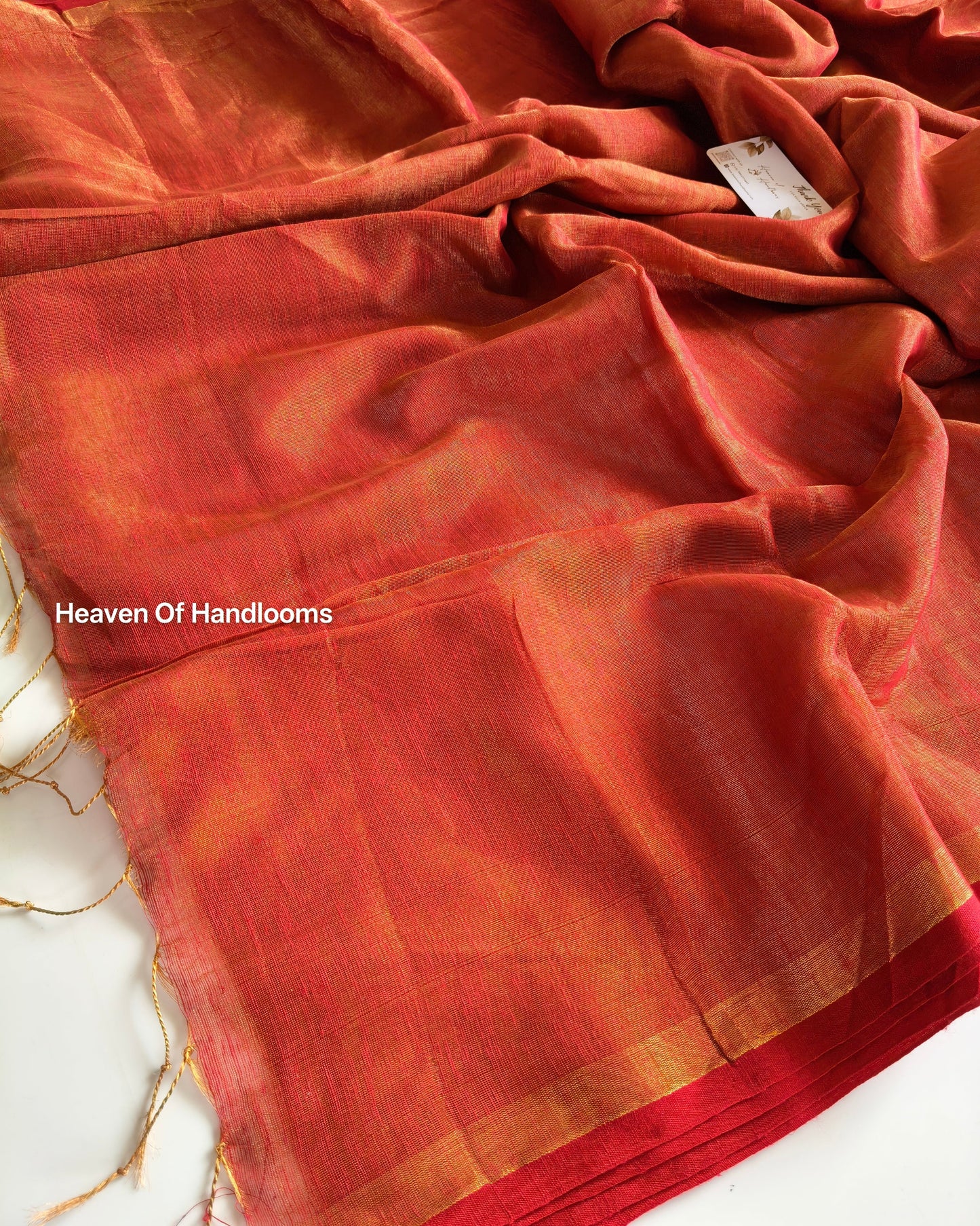 Linen by Linen - Premium Red zari
