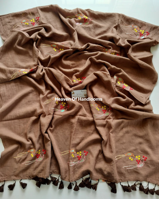 Festive Saree - Choco Parrots