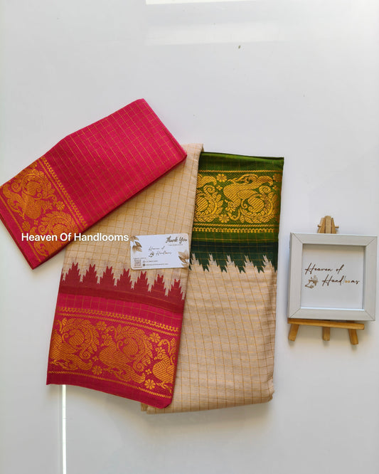 GANGA JAMUNA Pink with Green