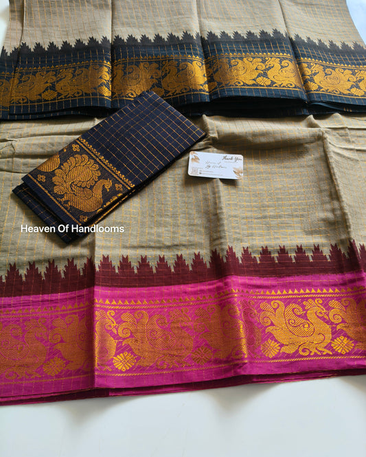 GANGA JAMUNA Grey With Pink
