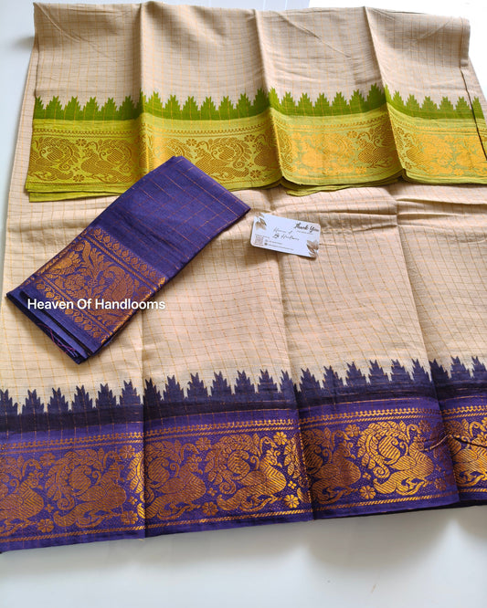 GANGA JAMUNA Violet With Parrot Green