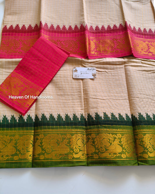 GANGA JAMUNA Pink with Green