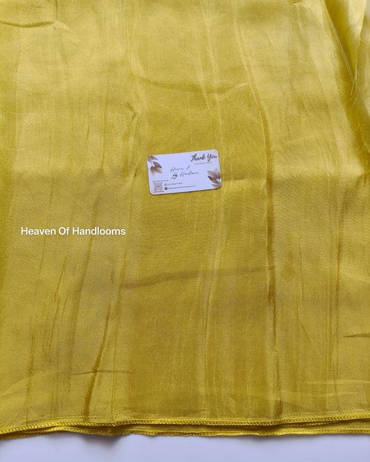 Blouse Material -Yellow Silk Organza