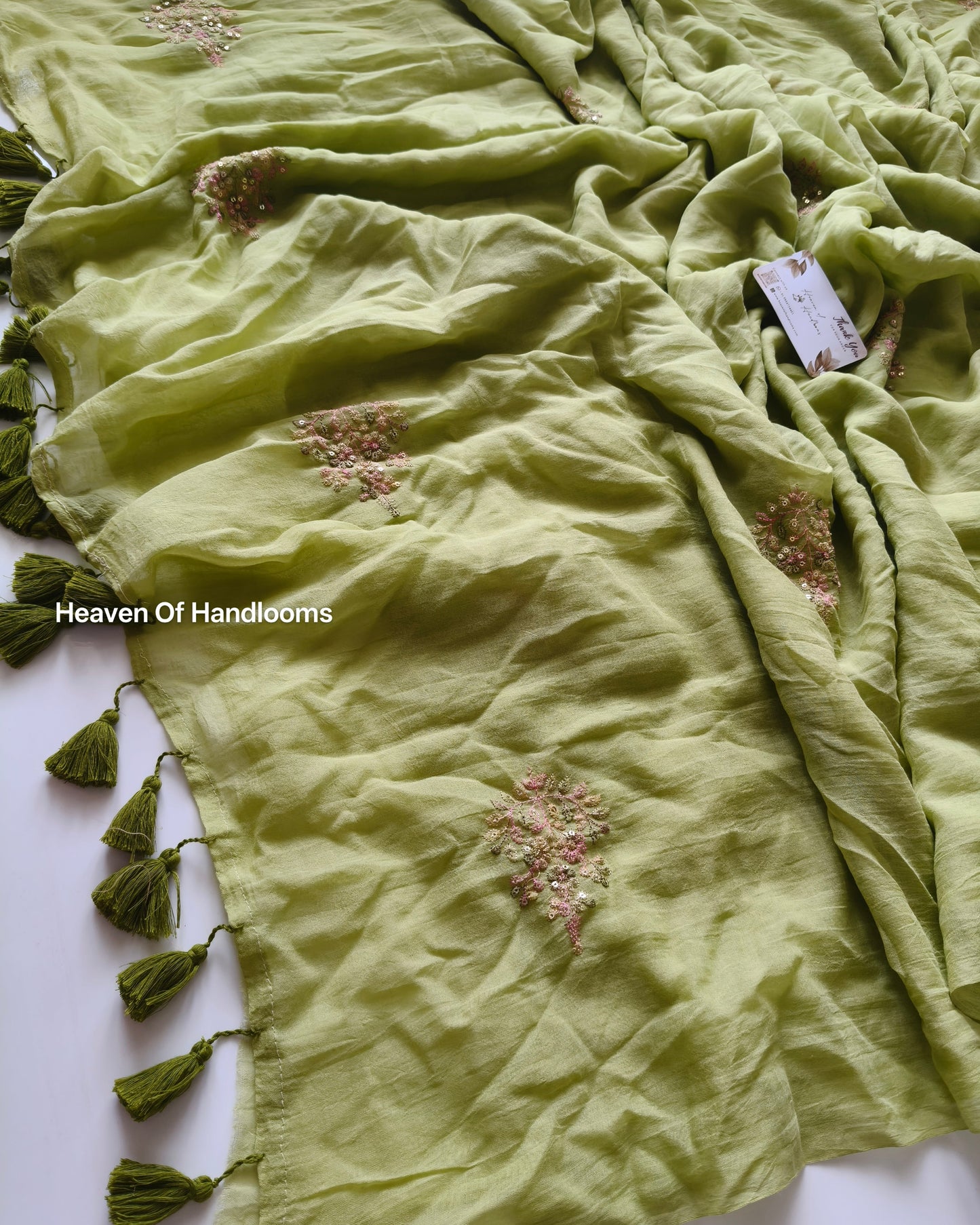 Festive Saree - Pastel Green