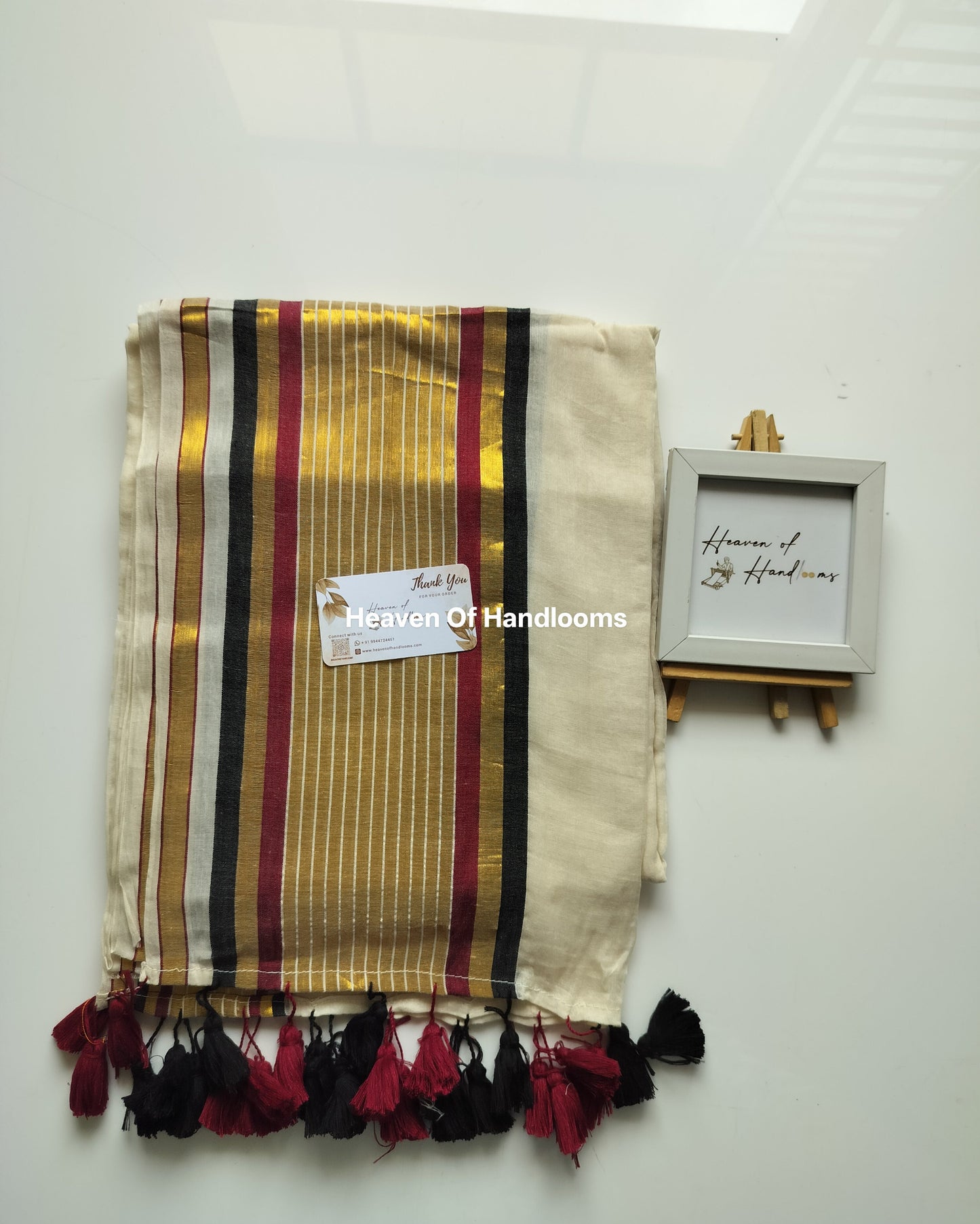 Onam-Vishu Saree -Maroon Black