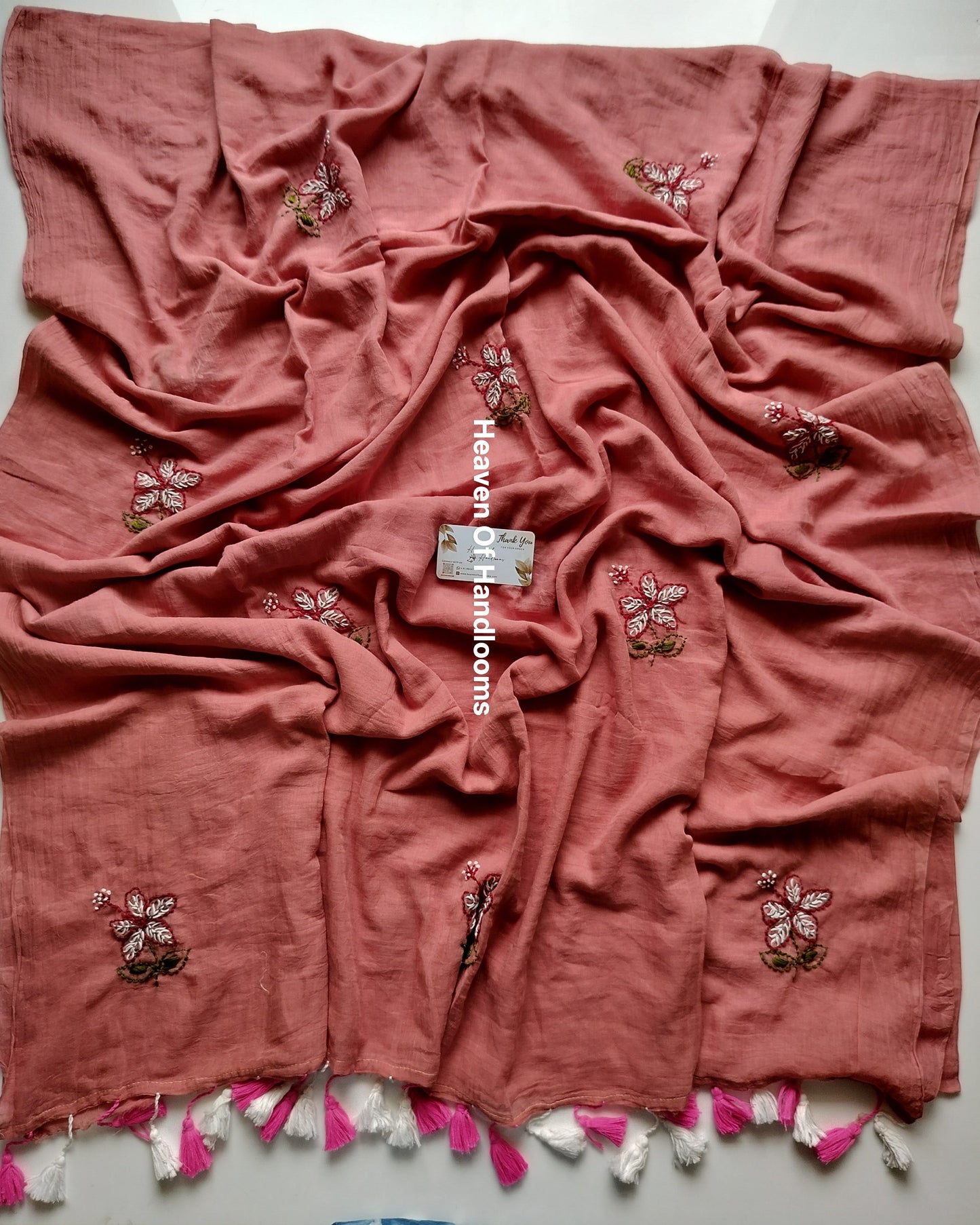 Premium Hand Stitch - Dusky Pink Hibicus