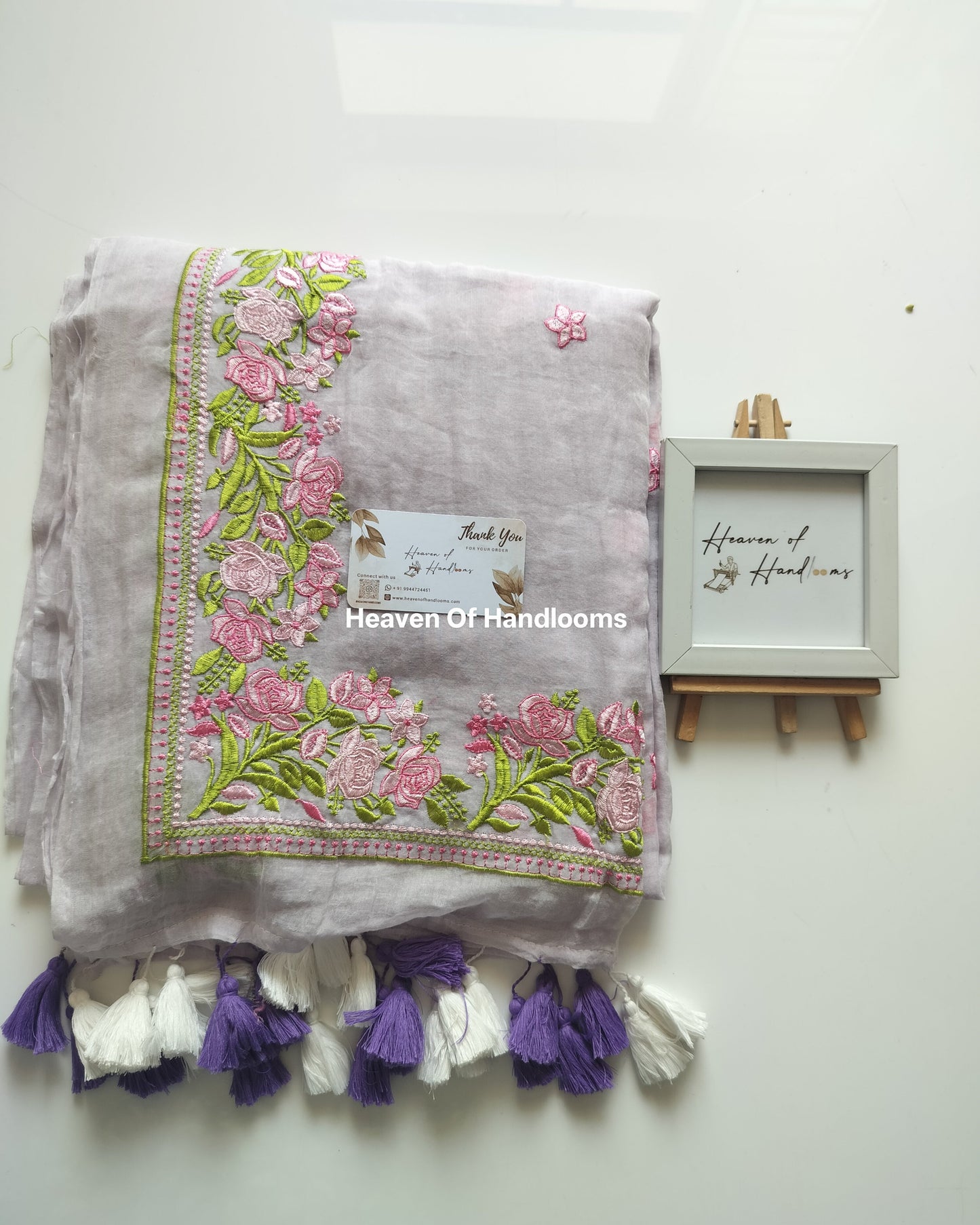 Festive Saree - Pastel Purple Gulab