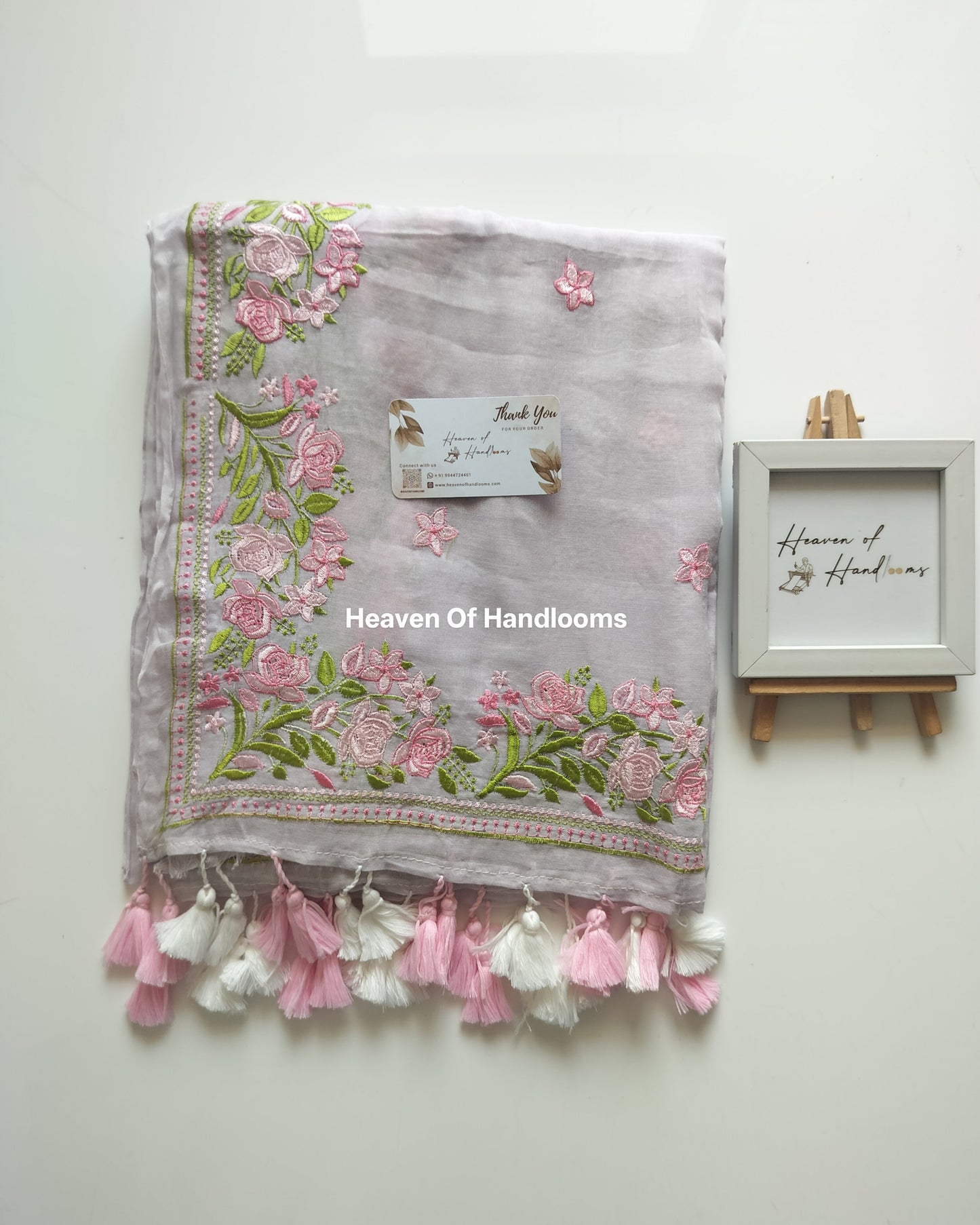 Festive Saree - Pastel Pink Gulab