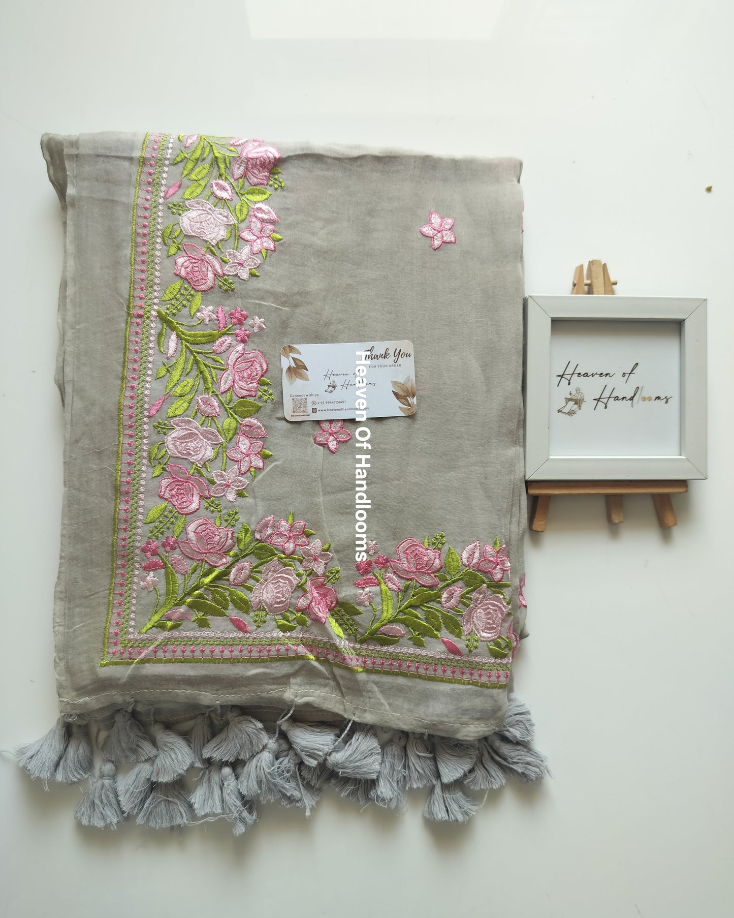 Festive Saree - Gray Gulab