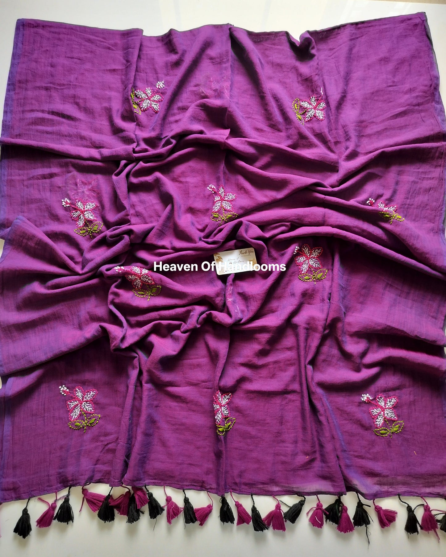 Premium Hand Stitch - Purple Dual Hibicus