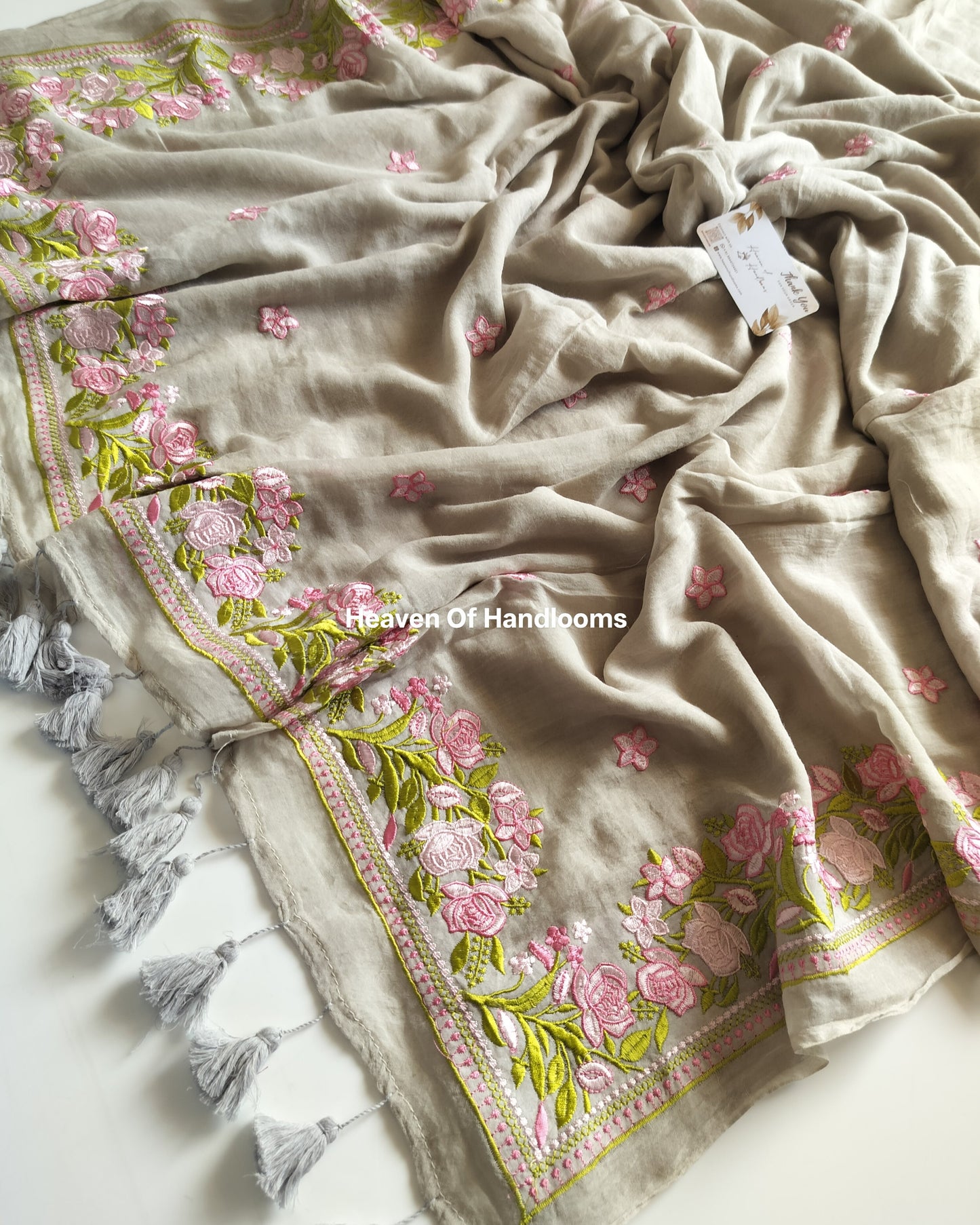 Festive Saree - Gray Gulab
