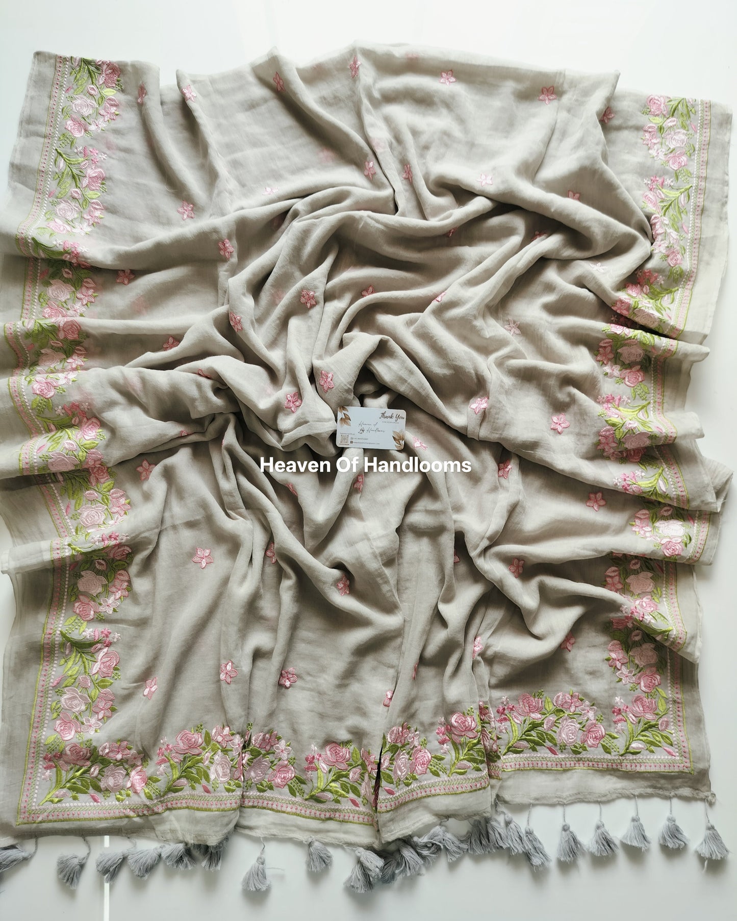 Festive Saree - Gray Gulab