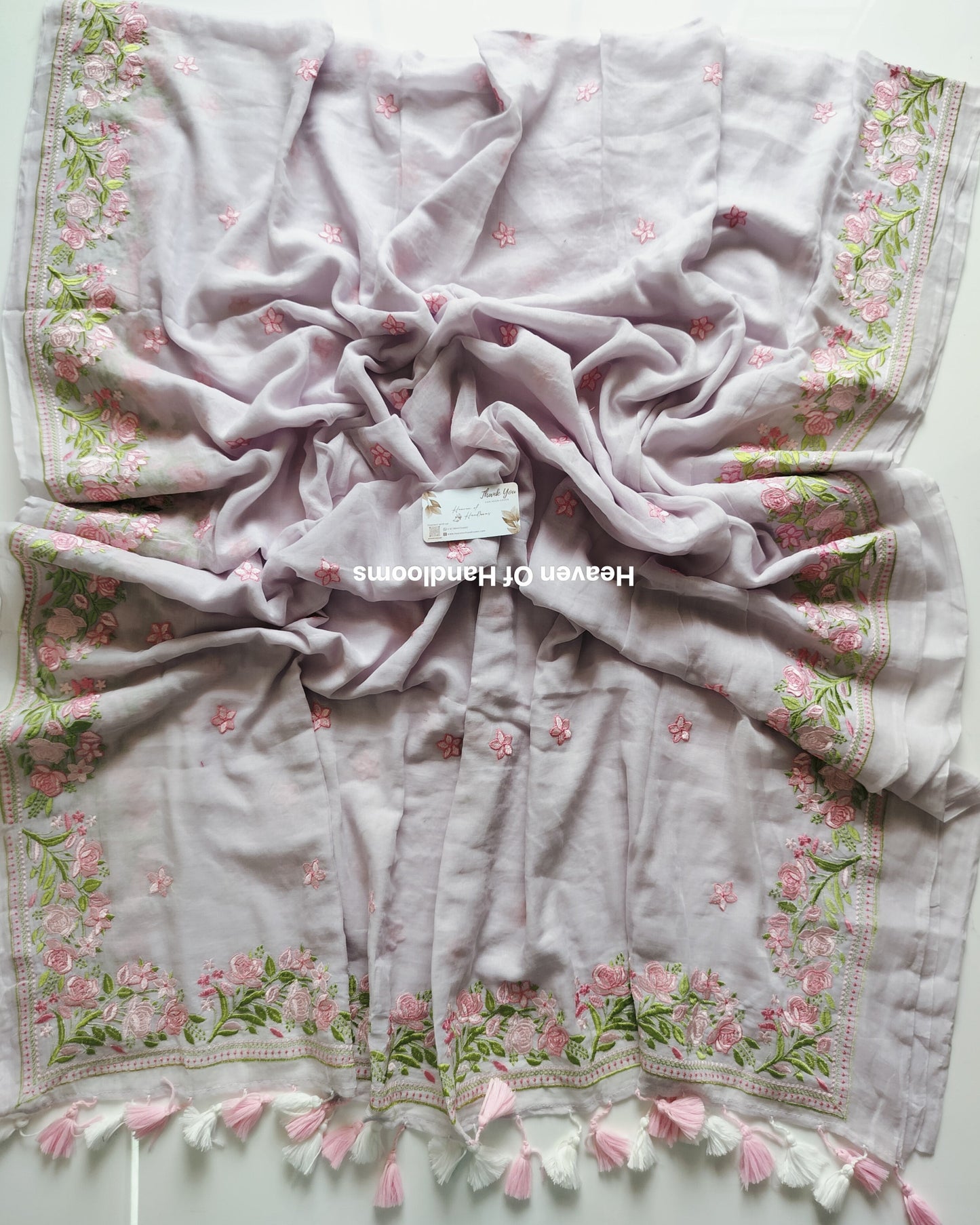 Festive Saree - Pastel Pink Gulab