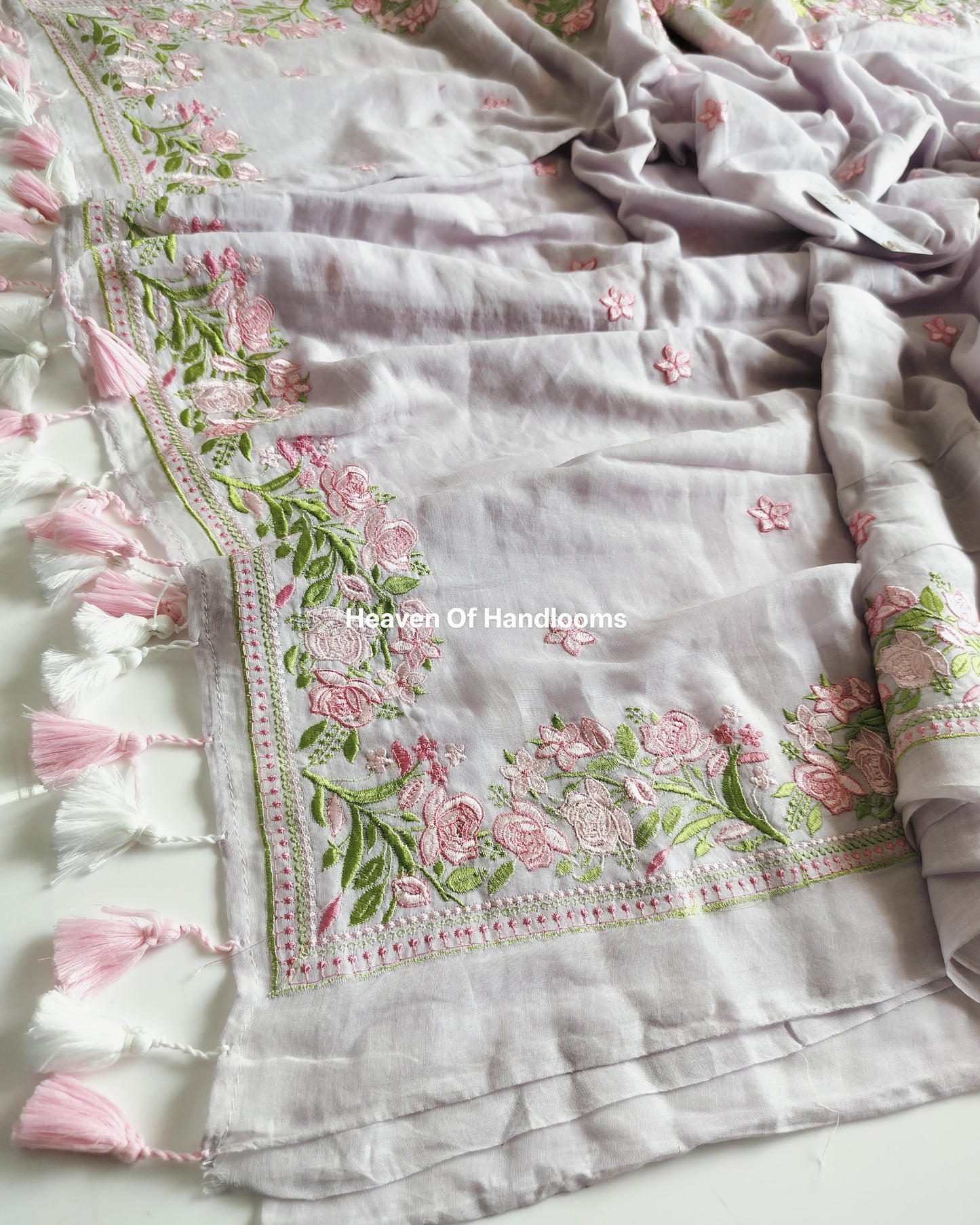 Festive Saree - Pastel Pink Gulab