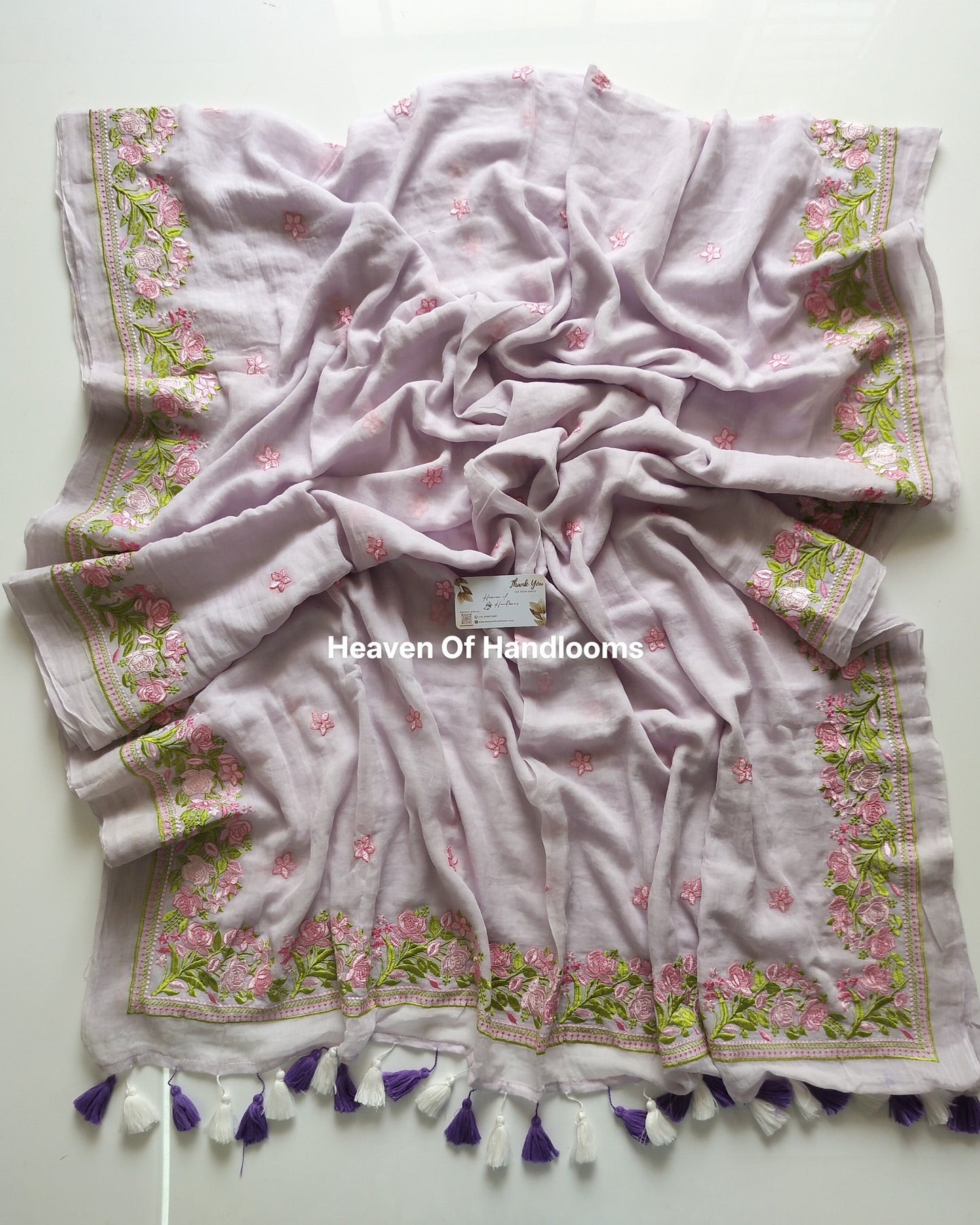 Festive Saree - Pastel Purple Gulab