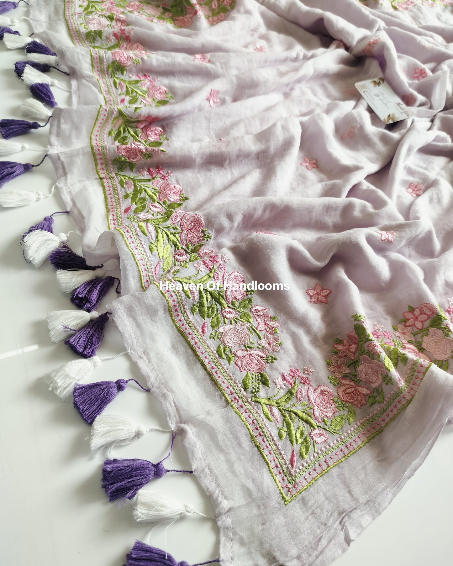 Festive Saree - Pastel Purple Gulab