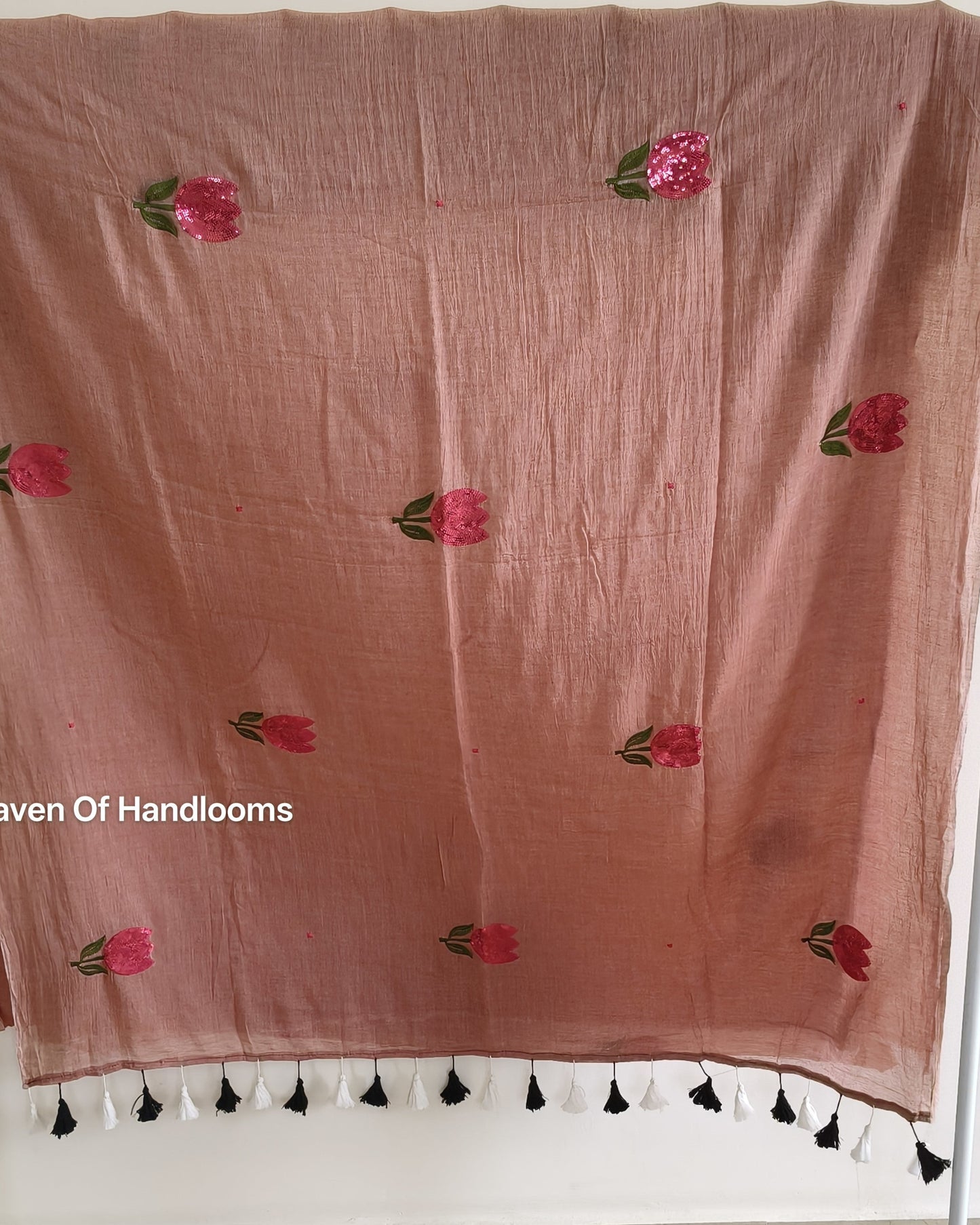 Festive Saree - Cinnamon Sequence Tulip