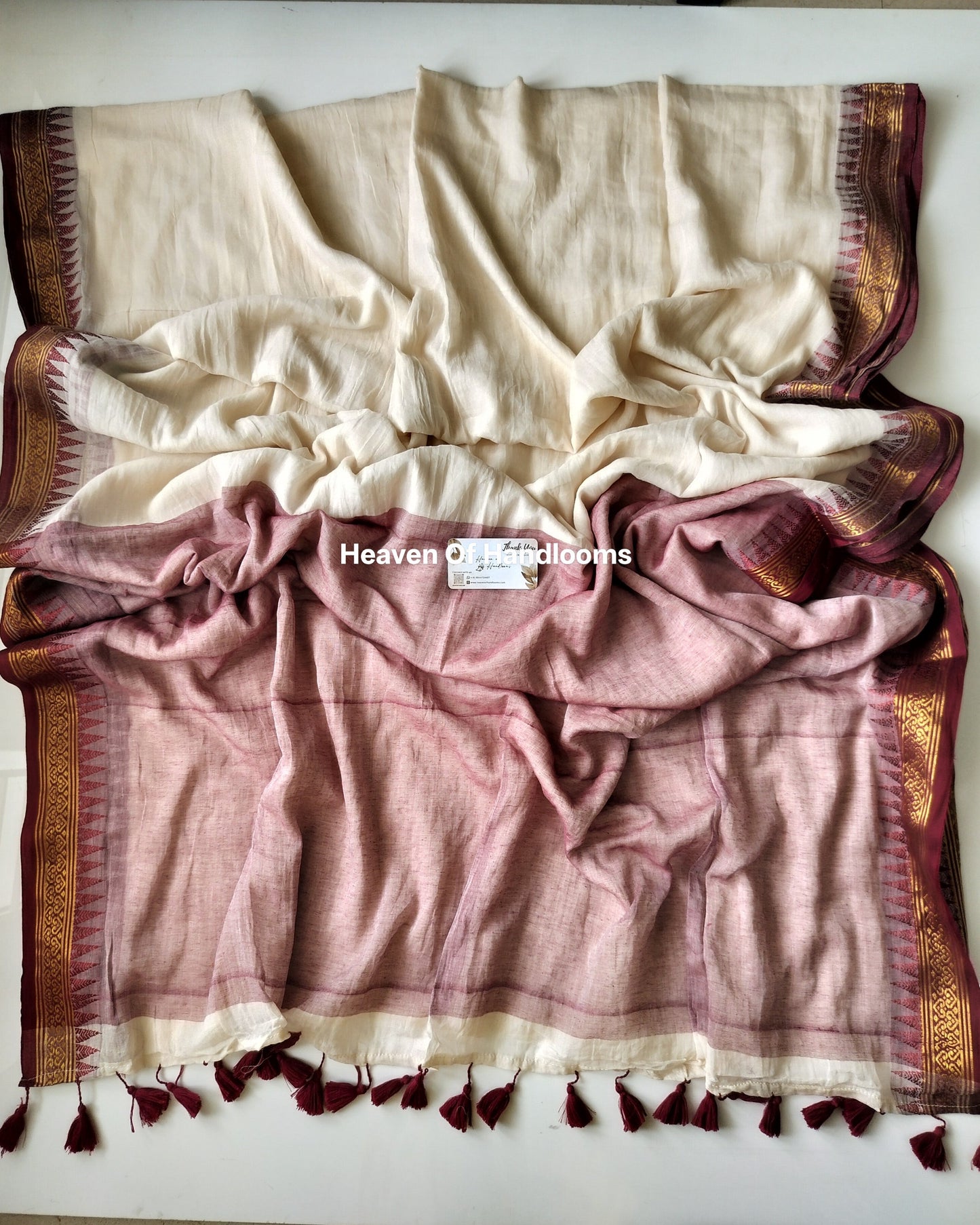 Onam-Vishu Saree -Maroon Kopuram