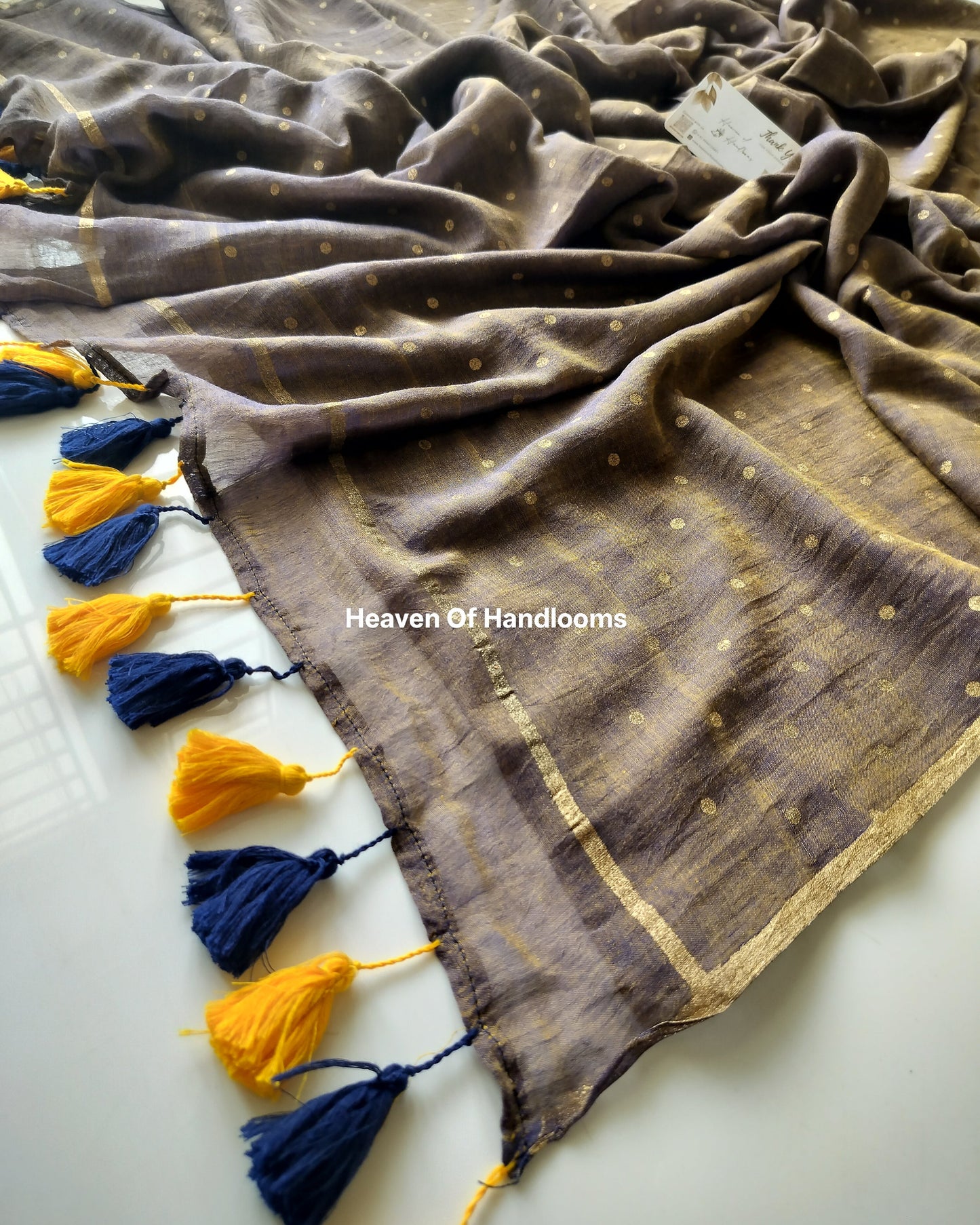 Printed Saree - Peacock Polka