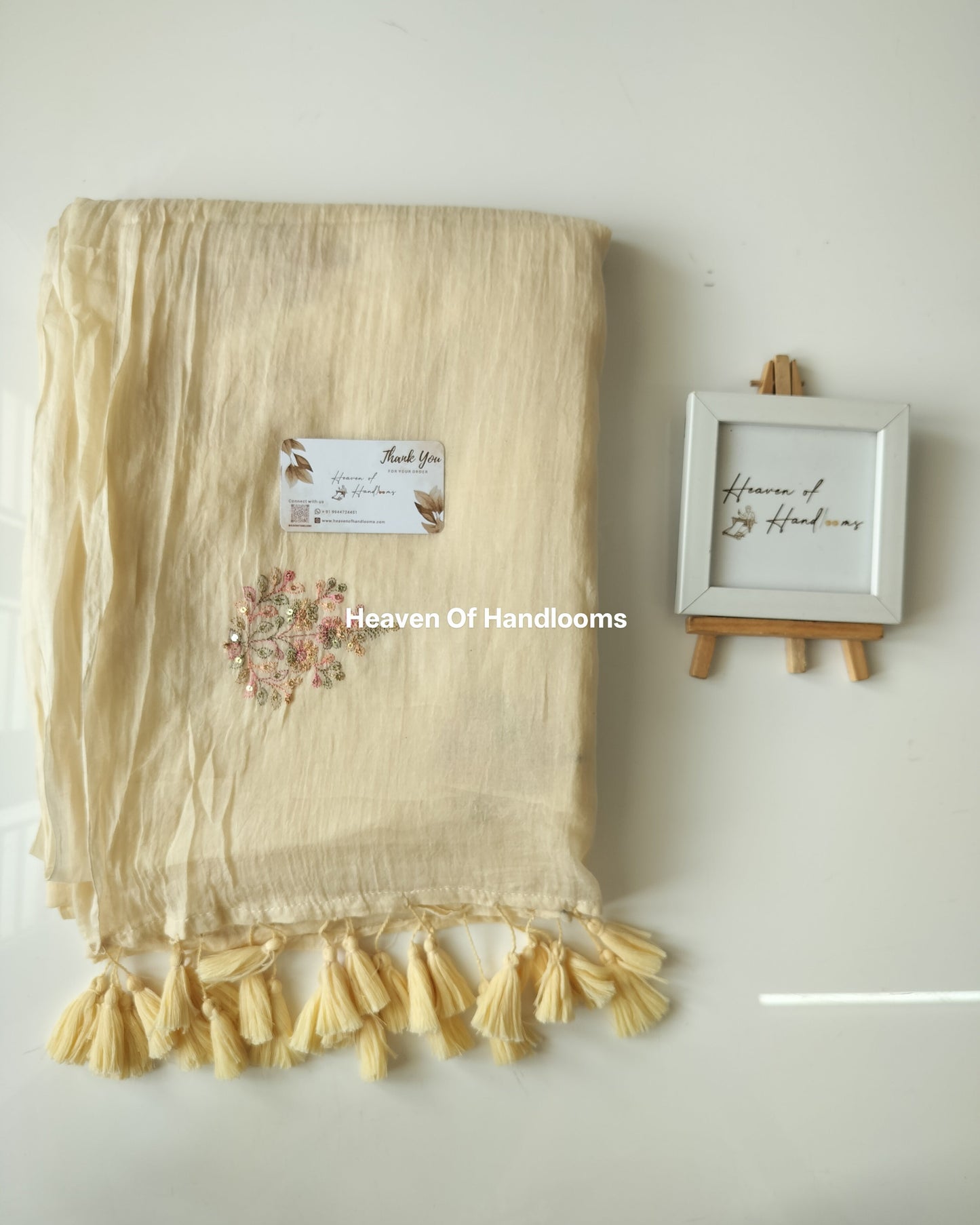 Festive Saree - Cream Floral Seq