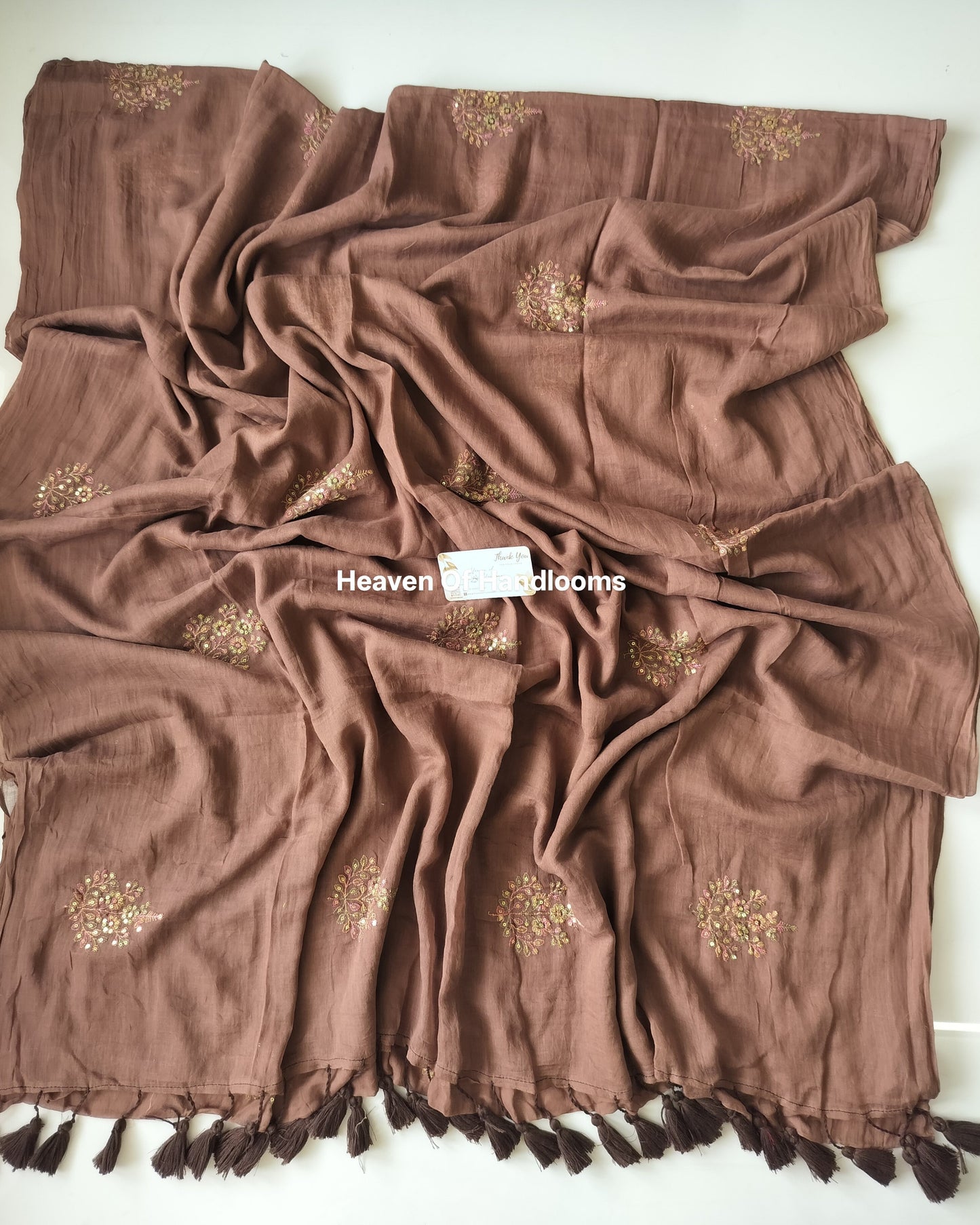 Festive Saree - Choco Floral Seq