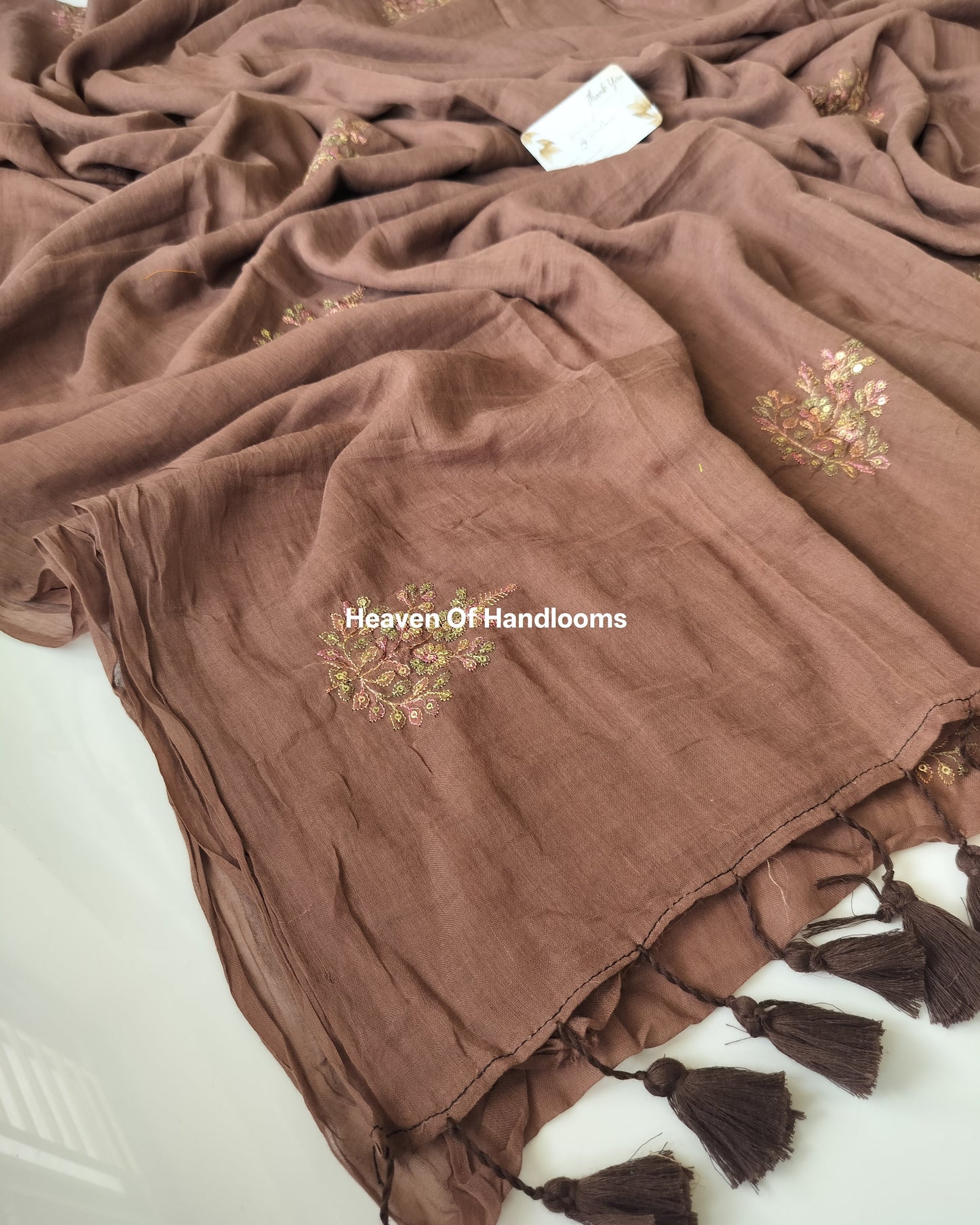 Festive Saree - Choco Floral Seq