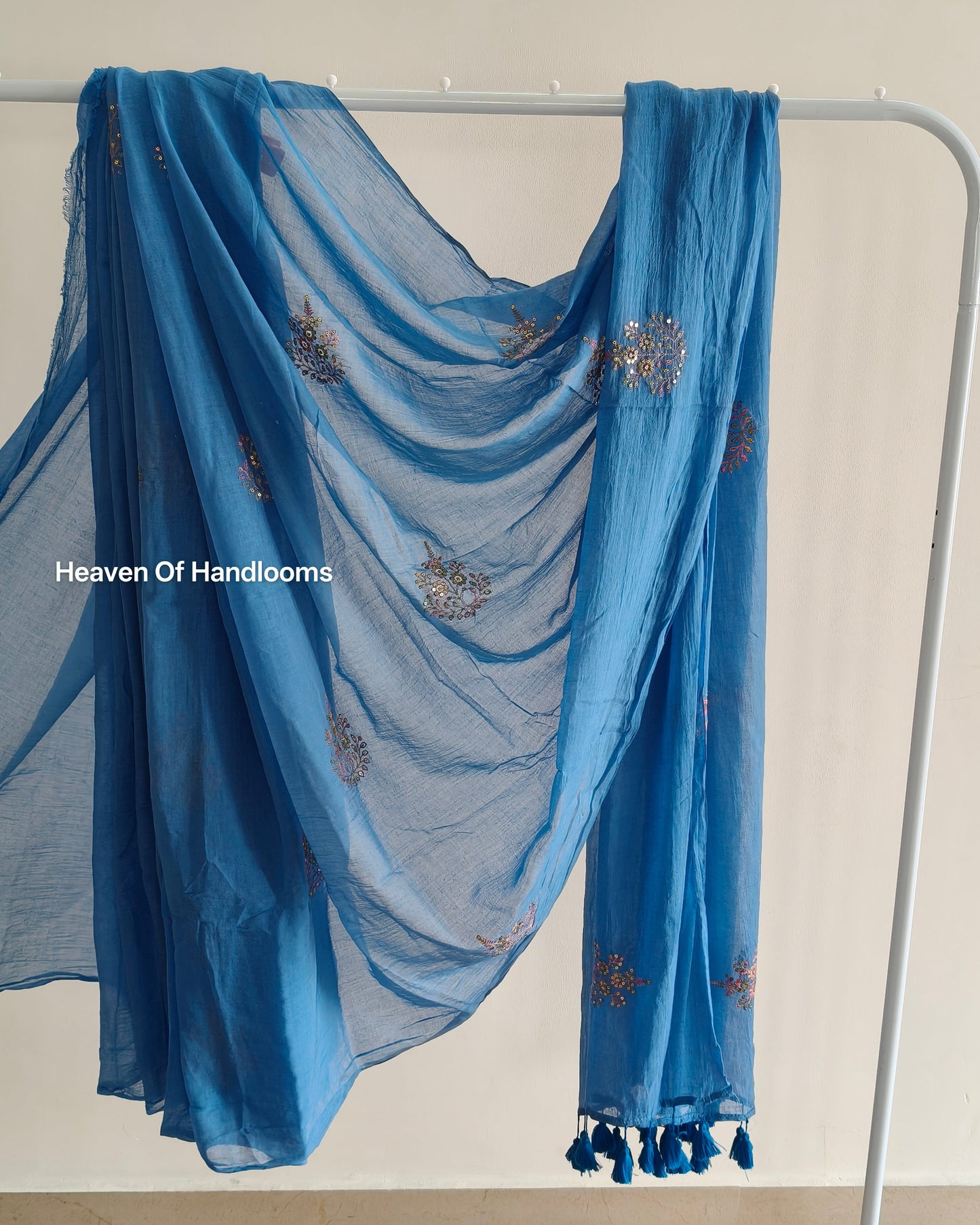 Festive Saree - Blue Floral Seq
