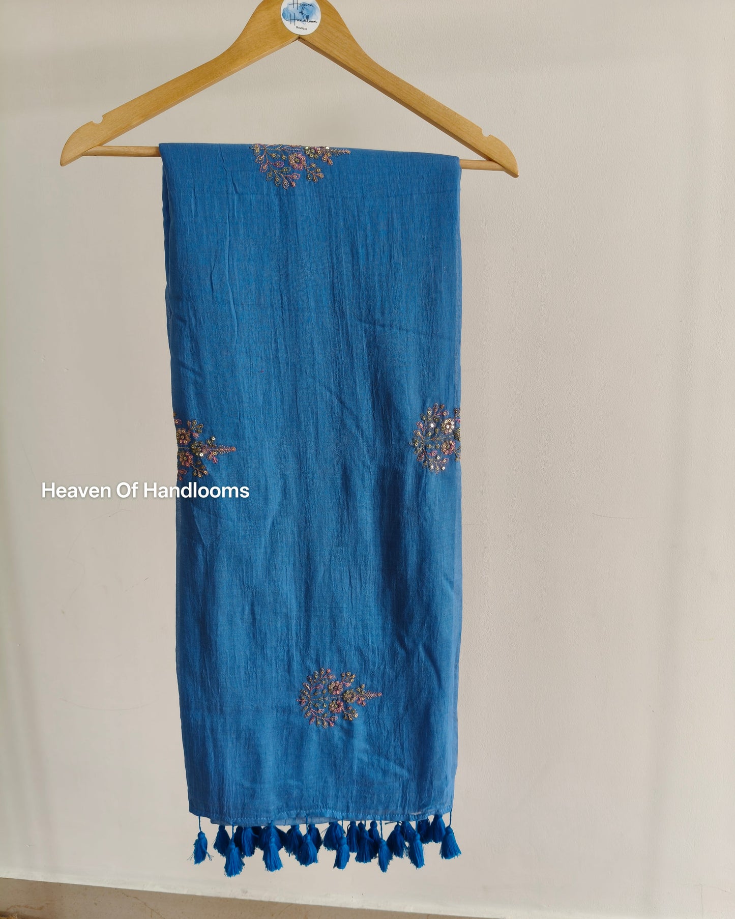 Festive Saree - Blue Floral Seq