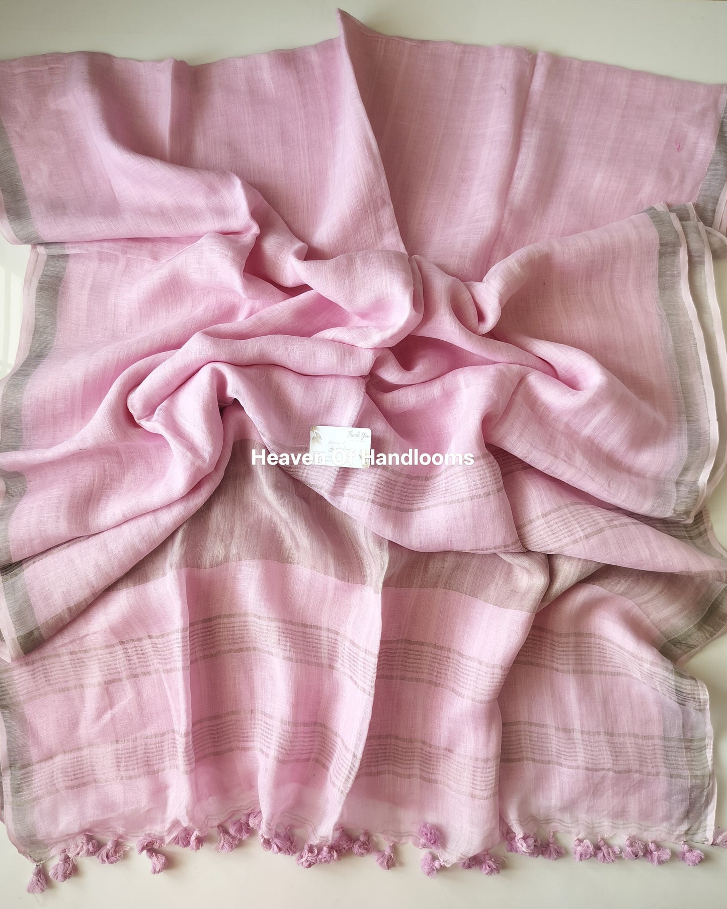 Linen by Linen - Pastel Rose White Stripe
