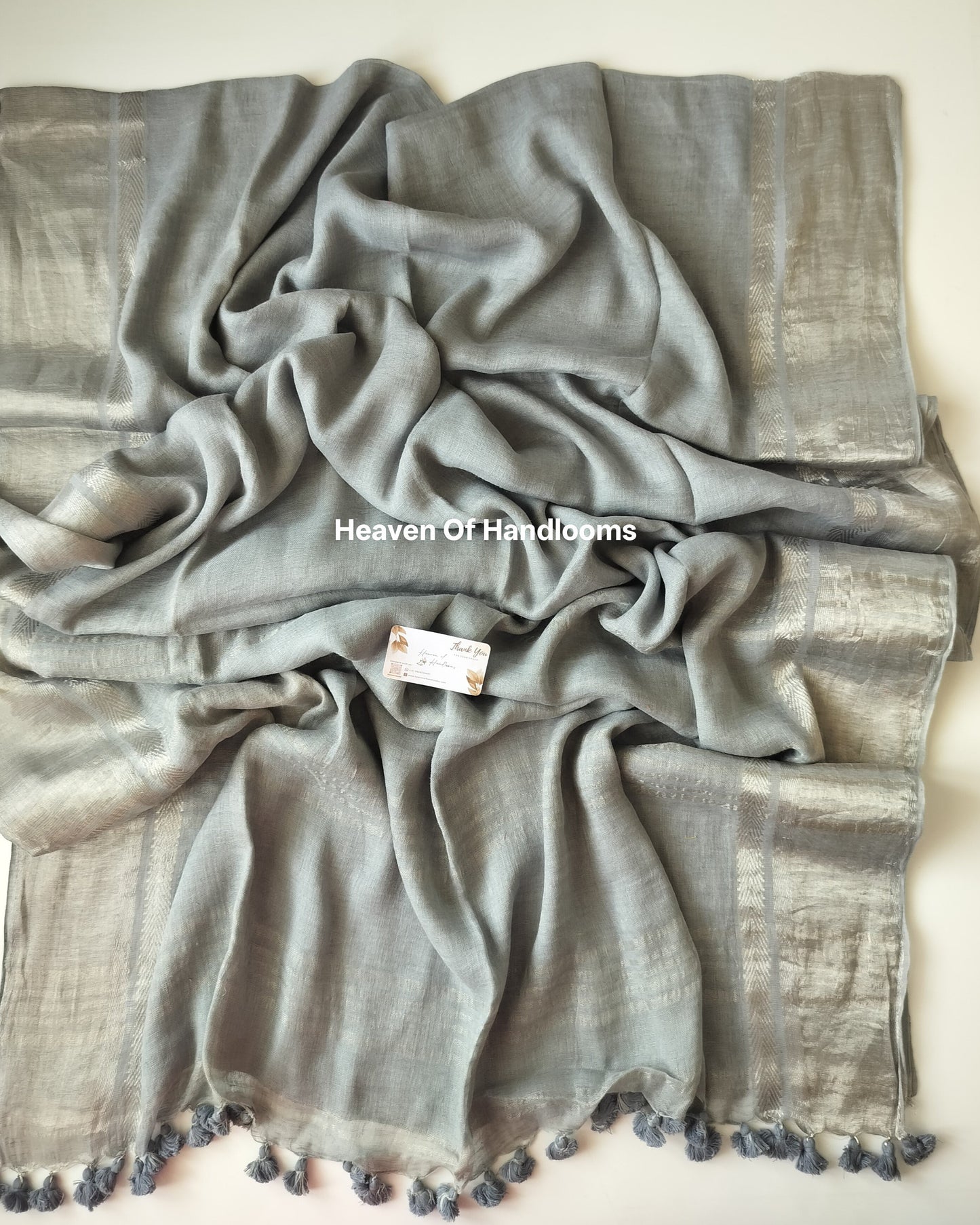 Linen by Linen - Grey Silver Border