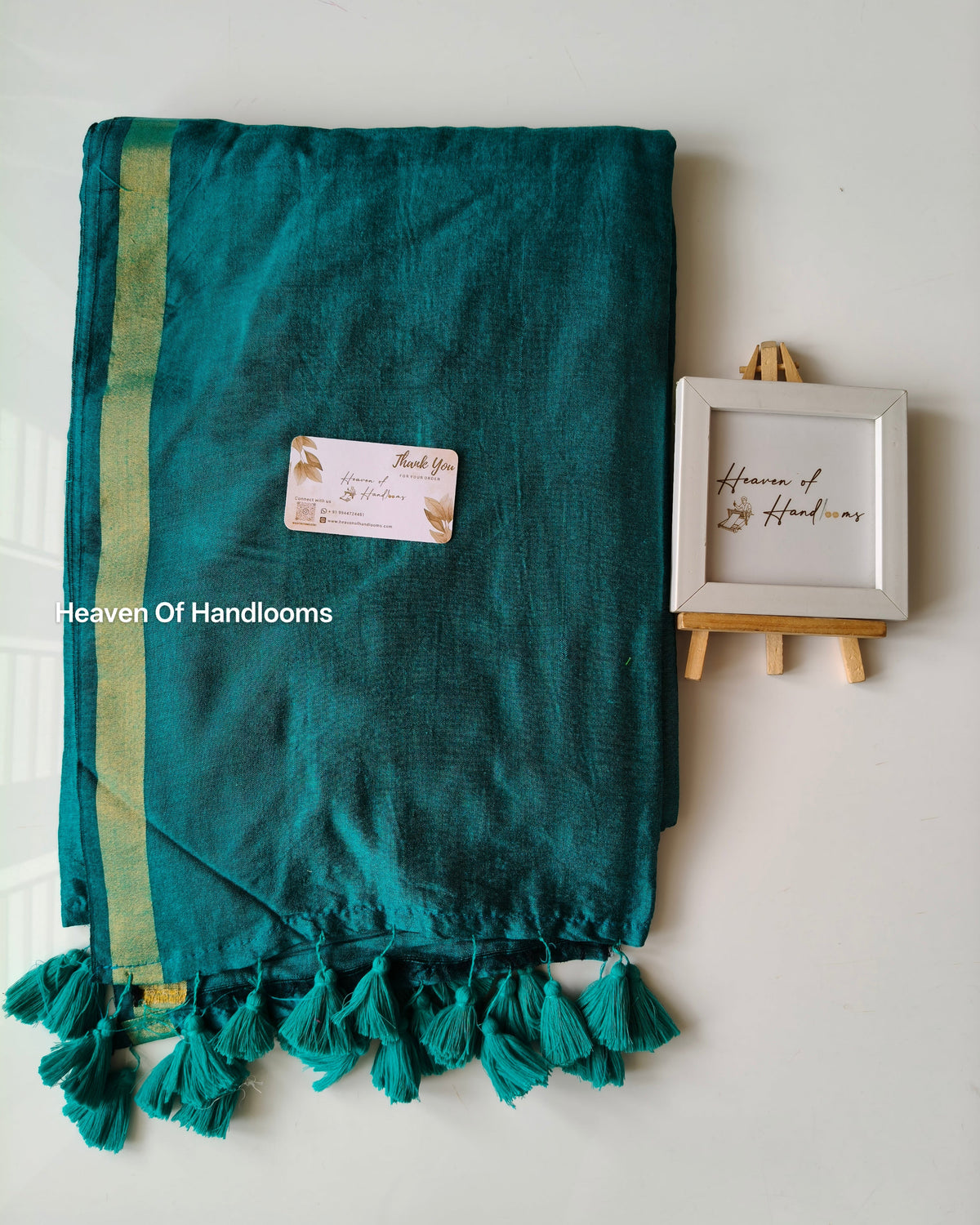 Festive Saree - Peacock Green