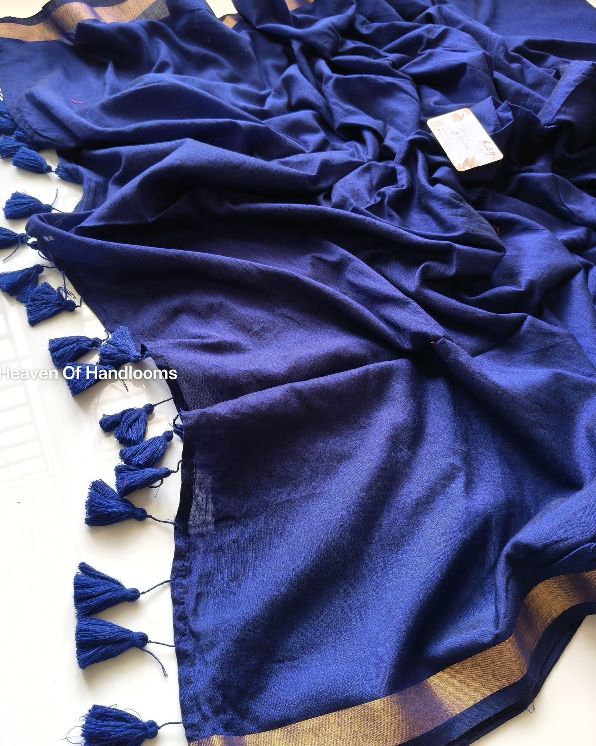 Festive Saree - Purple  Plain  Zari