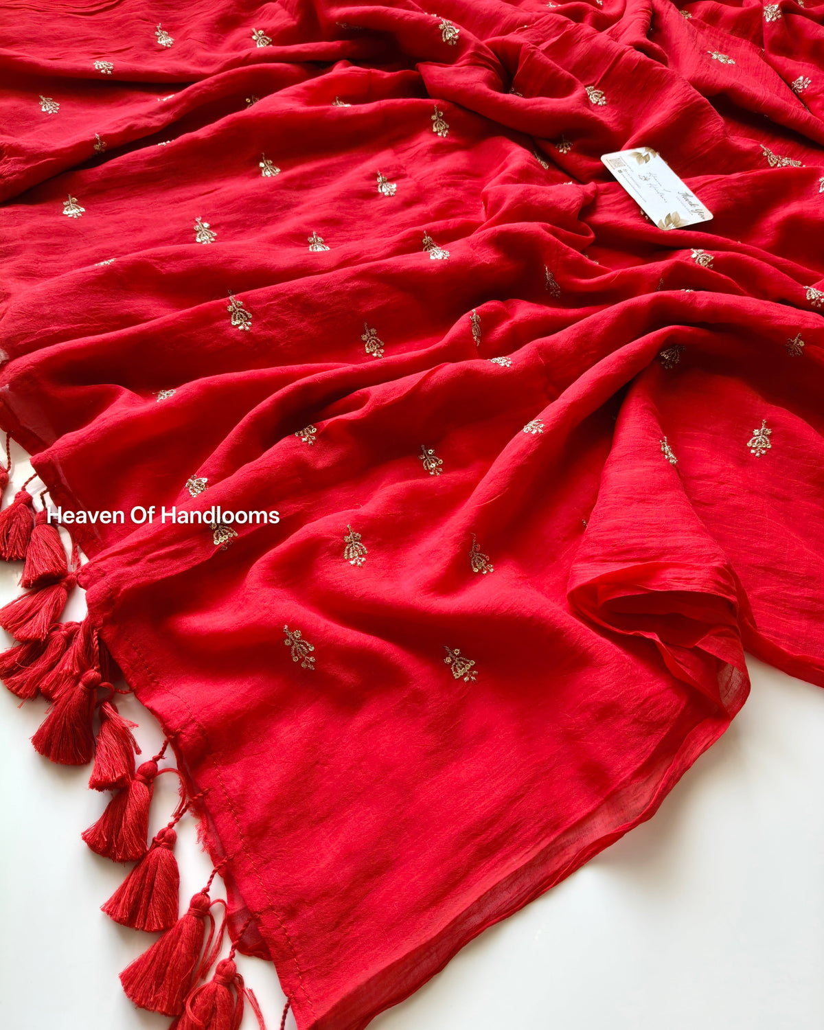 Festive Saree - Cherry Floral Seq