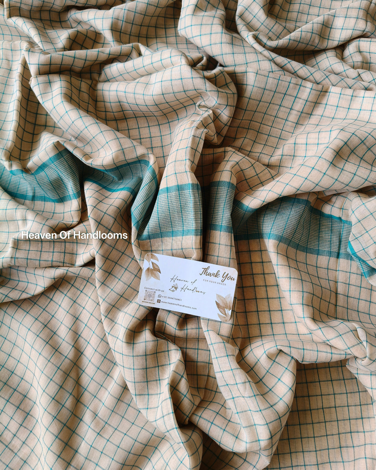 Festive Saree - Teal Kanchi Border