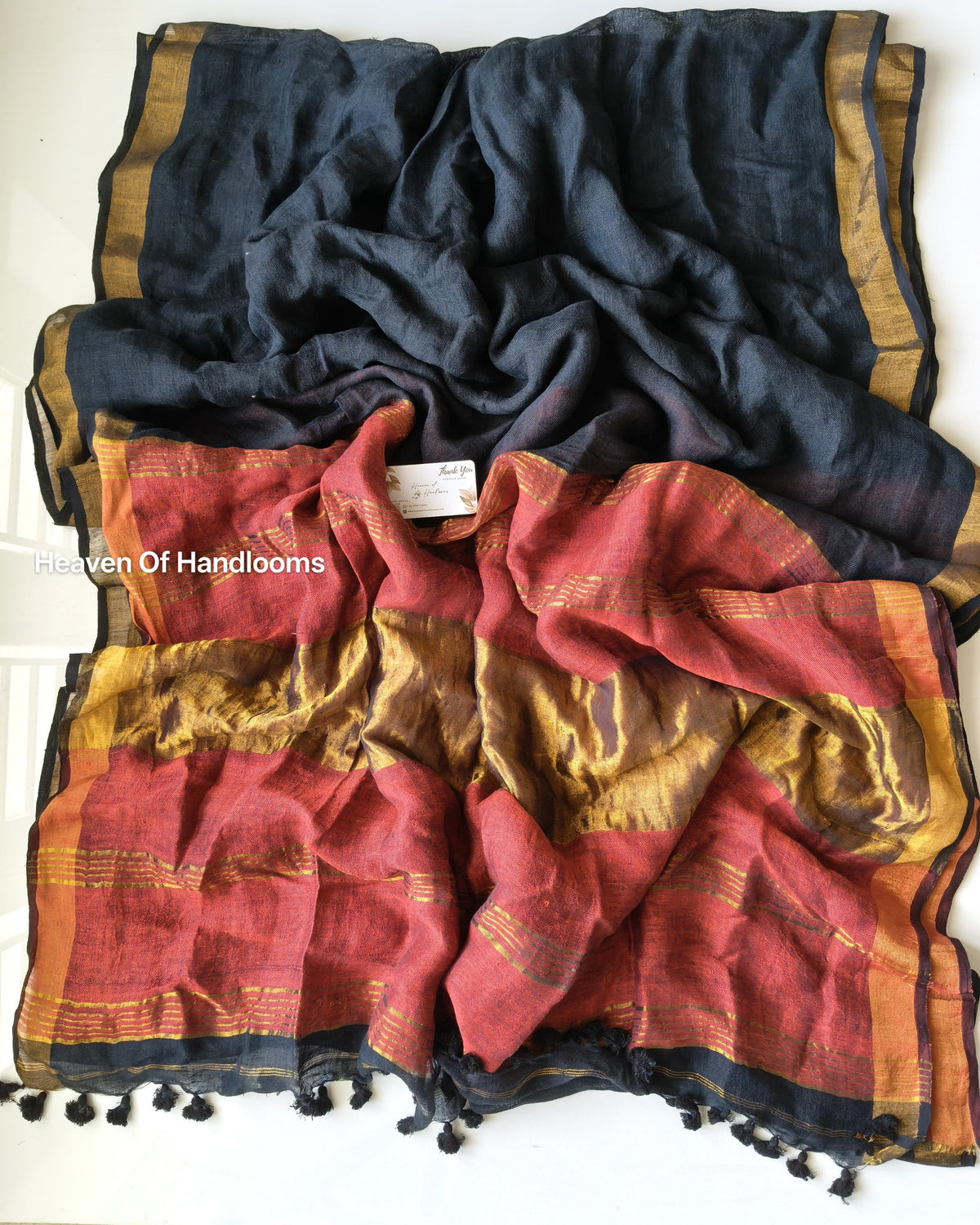 Linen by Linen - Black Maroon