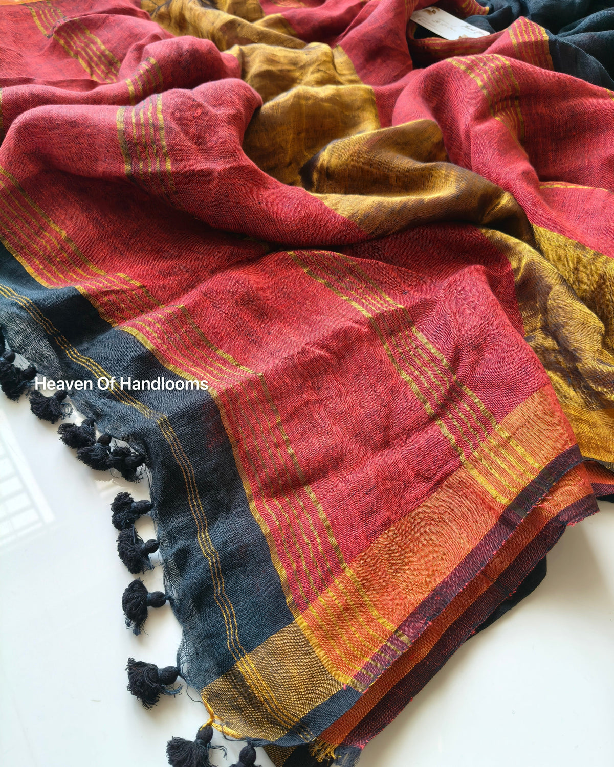 Linen by Linen - Black Maroon