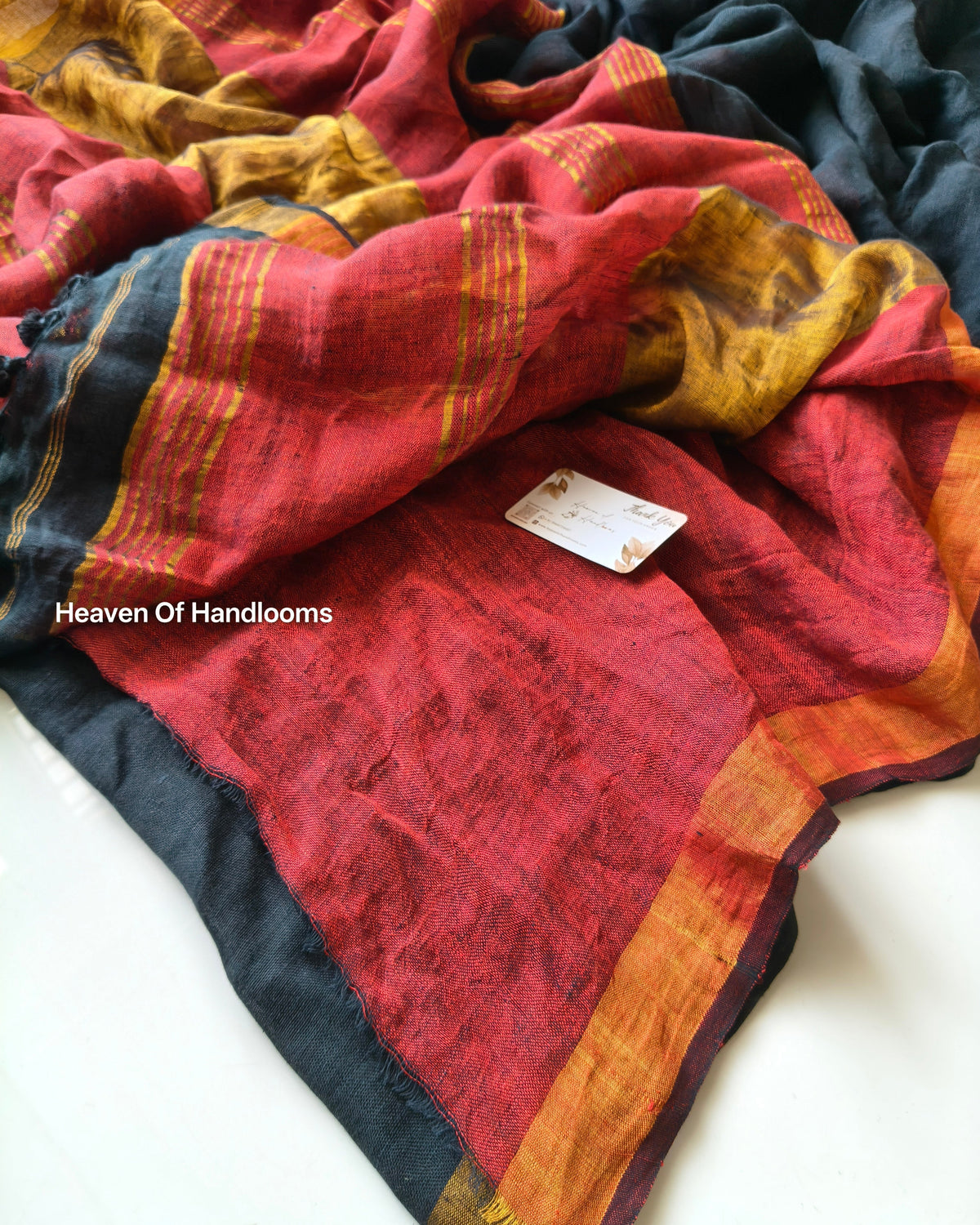 Linen by Linen - Black Maroon