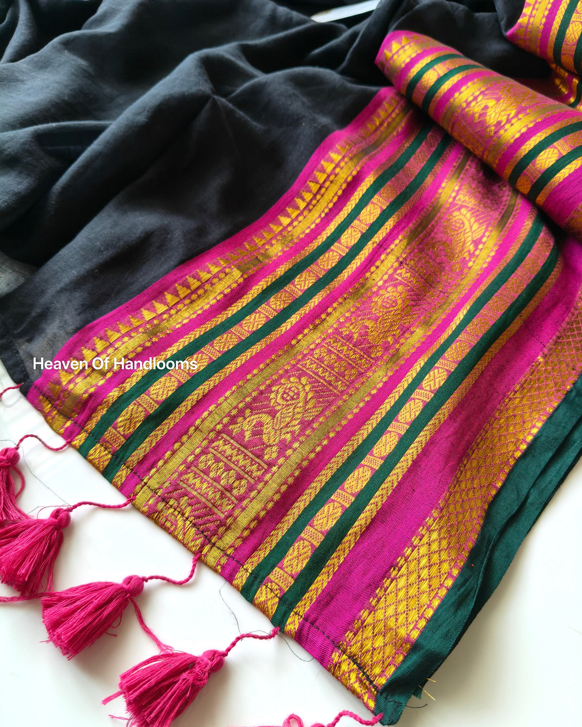 Festive Saree - Black Kanchi