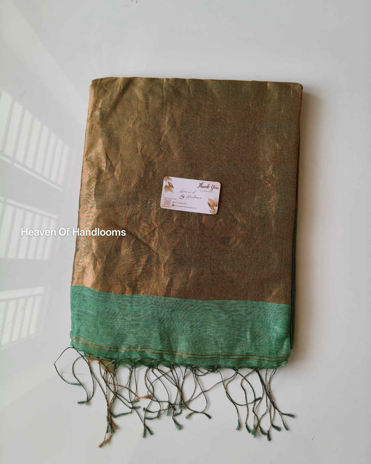 Linen by Silk - Sea Green Antique Gold