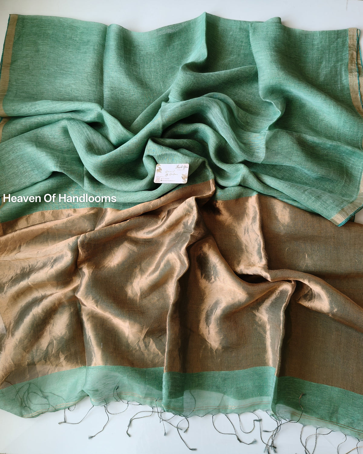 Linen by Silk - Sea Green Antique Gold