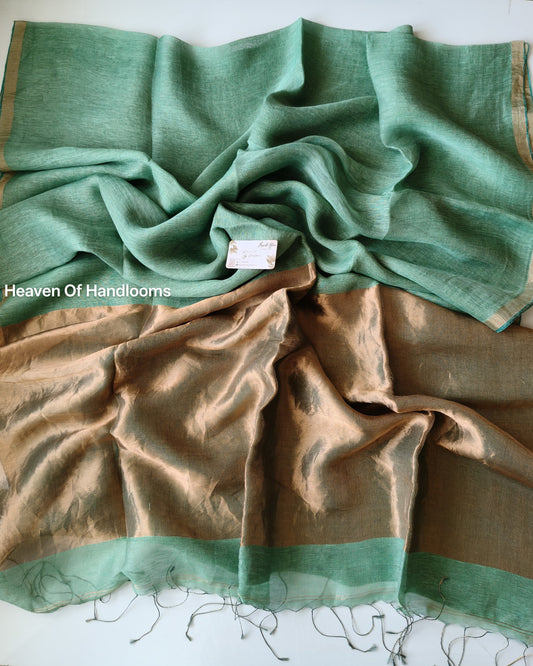 Linen by Silk - Sea Green Antique Gold