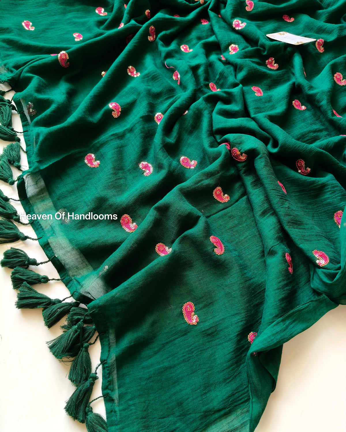 Festive Saree - Green Mango Sequence