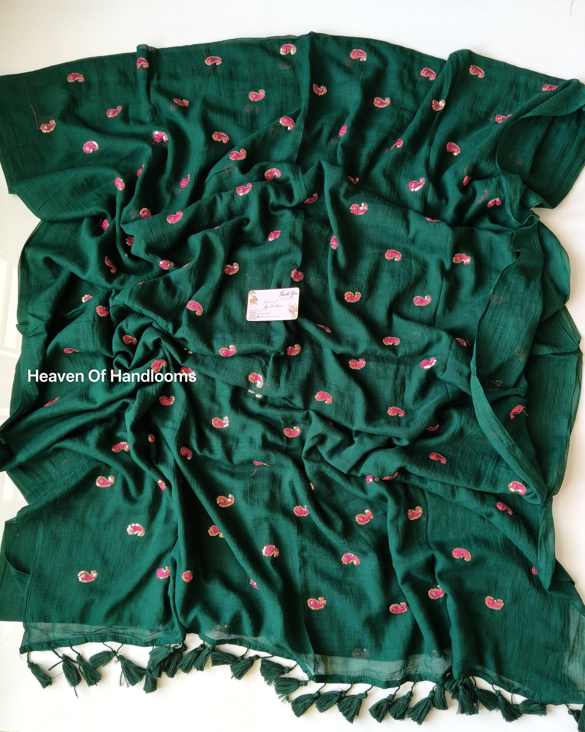 Festive Saree - Green Mango Sequence