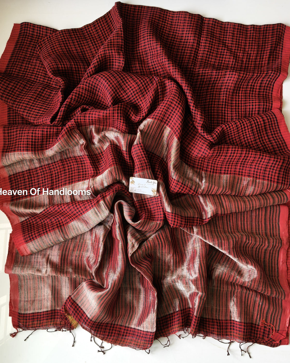 Linen by Linen - Maroon Micro Check